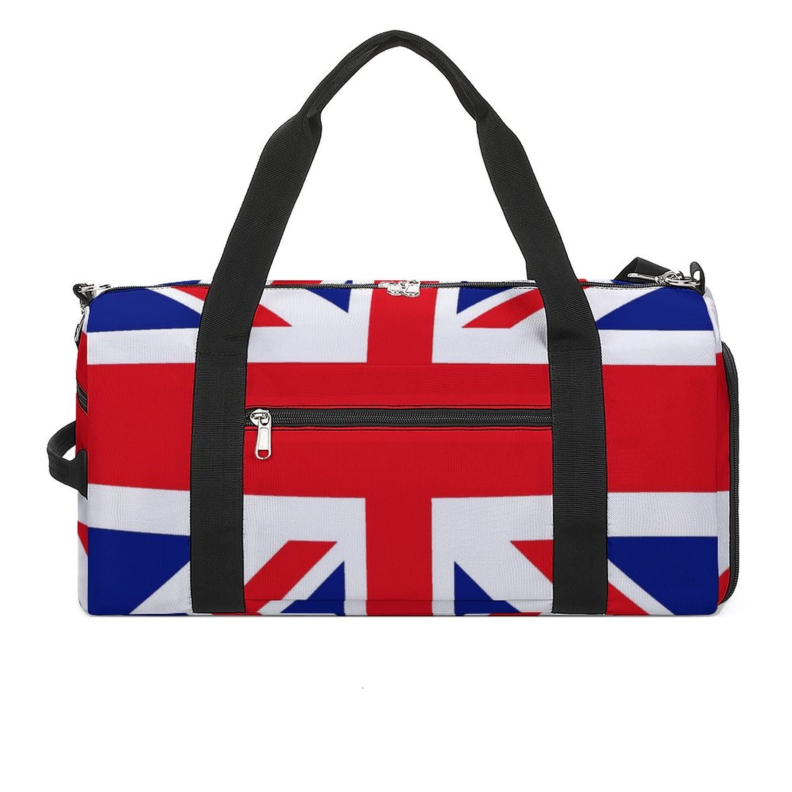 British Flag Gym Bag - Durable Sports Duffel Bag for Travel, Workout & Weekend Getaways - Water-Resistant Shoulder Bag with Shoe Compartment - Perfect for Gym, Sports & Overnight Trips