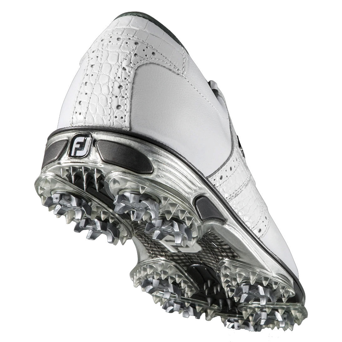 FootJoy DryJoys Tour White Men's Golf Shoes - Waterproof Spiked Golf Shoes for Men - Comfortable & Durable Golf Footwear for Professional & Casual Play on Course
