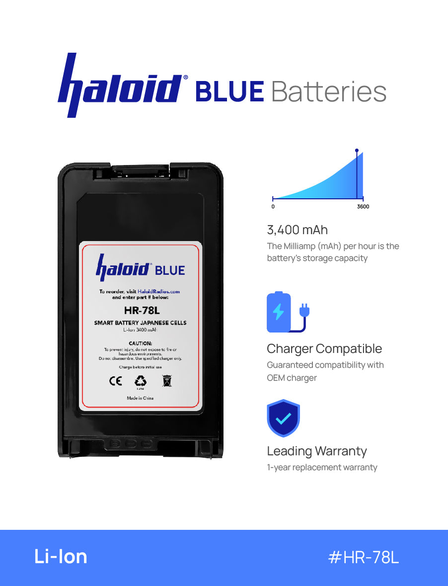 Haloid BLUE HR 78L Lithium Battery Replacement for NX 220/320/420/3200/3220/3300/3320/3400/3420 & TK 2160/2170/2173/2360/3160/3170/3173/3360 - Long-Lasting Power Solution for Barcode Scanners & POS Systems