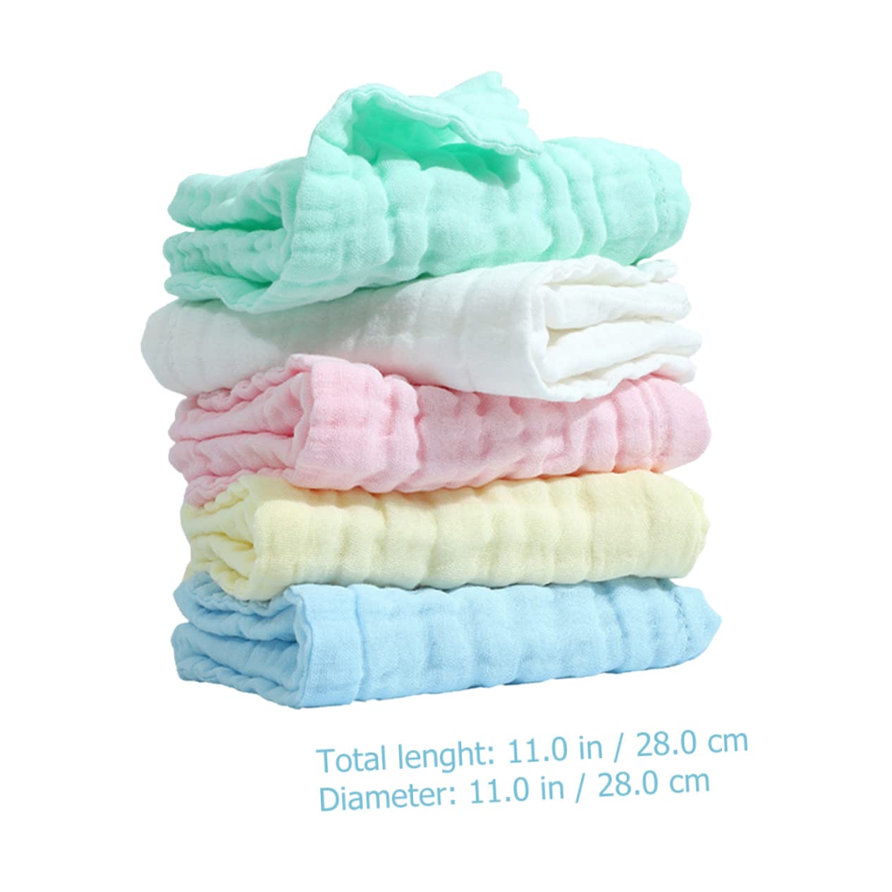 5-Pack Reusable Organic Cotton Facial Towels for Sensitive Skin - Ultra Soft & Highly Absorbent Baby Washcloths, Makeup Remover Pads, Newborn Care & Gentle Cleansing - Perfect for Daily Skincare Routine, Spa Day & Travel Essentials
