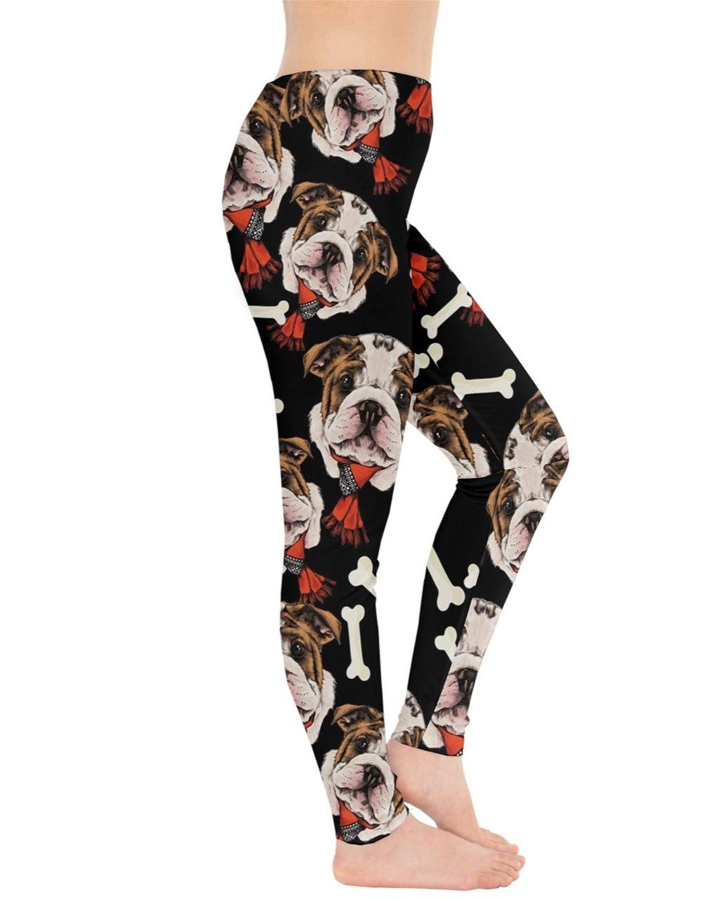 CowCow Women's Unique Animal Print Tights - Zebra, Bulldog & Birds Silhouette Pattern Stretch Leggings (XS-5XL) | Fashionable & Comfortable for Yoga, Workout & Casual Wear
