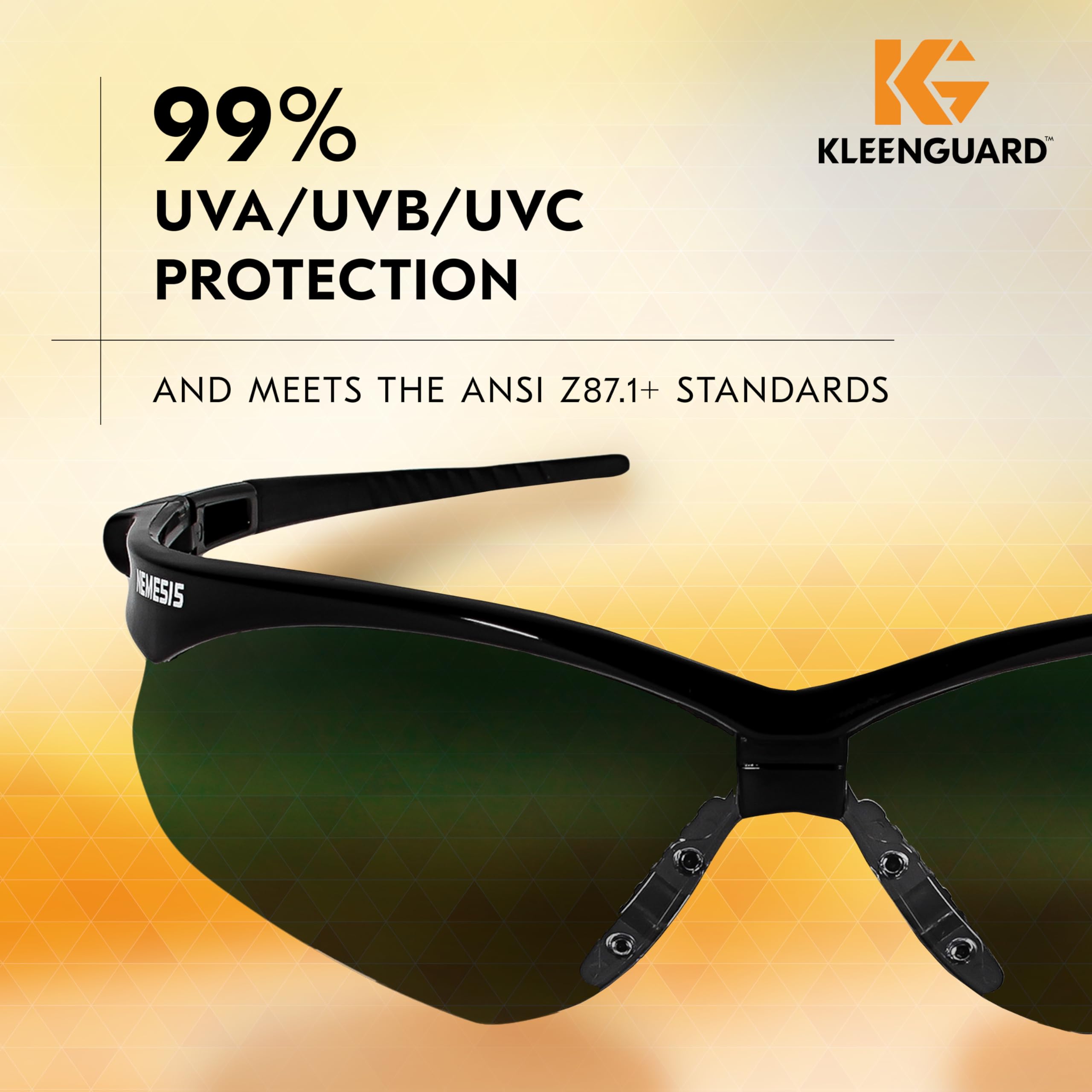 KleenGuard V30 Nemesis Safety Glasses (25671) - UV & IR Protection Shade 5.0 Lenses, Black Frame, 12 Pairs/Case - Ideal for Welding, Construction & Industrial Work