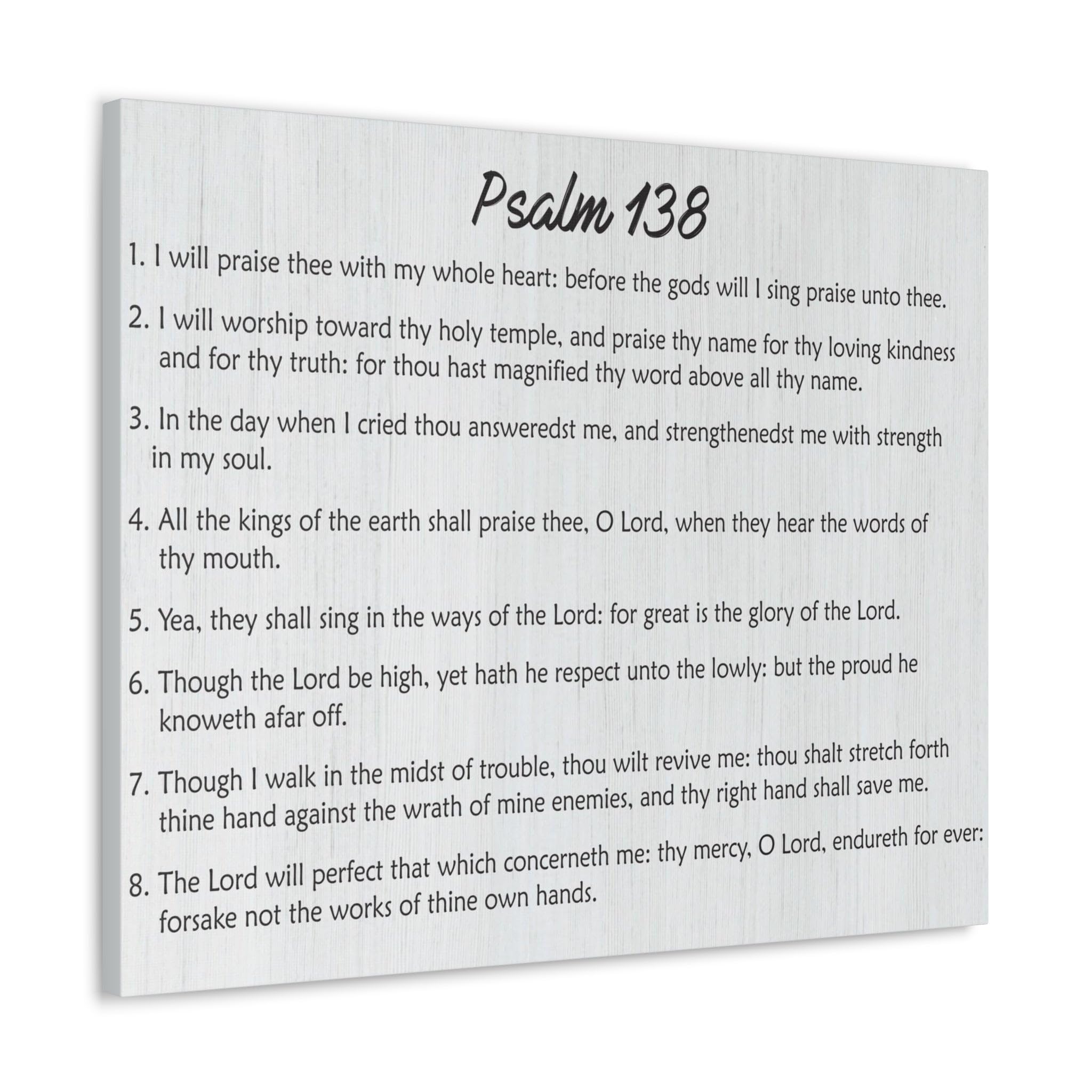 Bible Art Psalm 138 Landscape Canvas Print - Christian Home Decor & Spiritual Gift for Worship, Prayer Rooms, Church Offices - Express Your Love with Scripture Wall Art