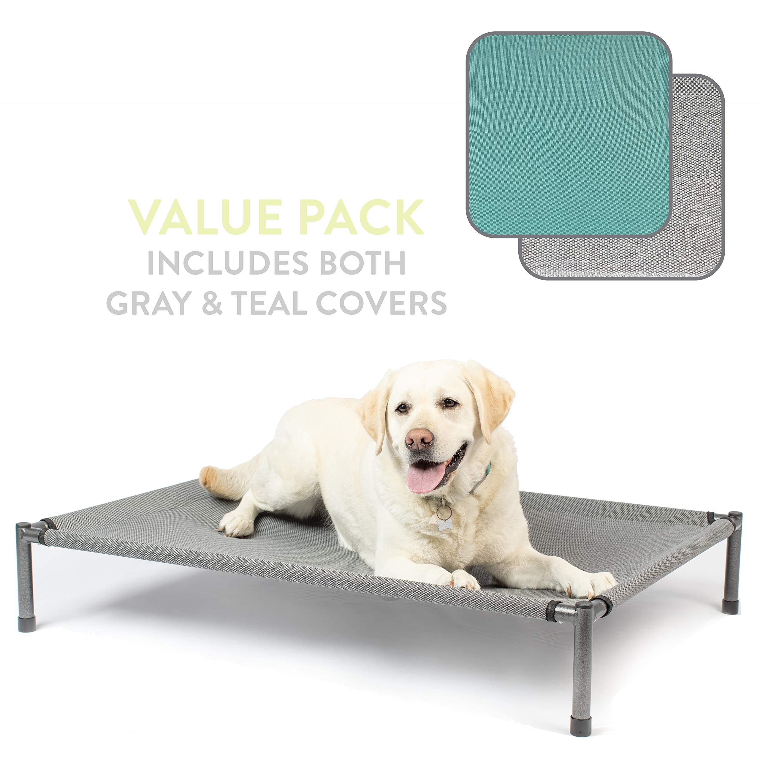Hyper Pet Raised Rest Deluxe Elevated Dog Bed - Breathable Cooling Outdoor/Indoor Large Dog Bed (40