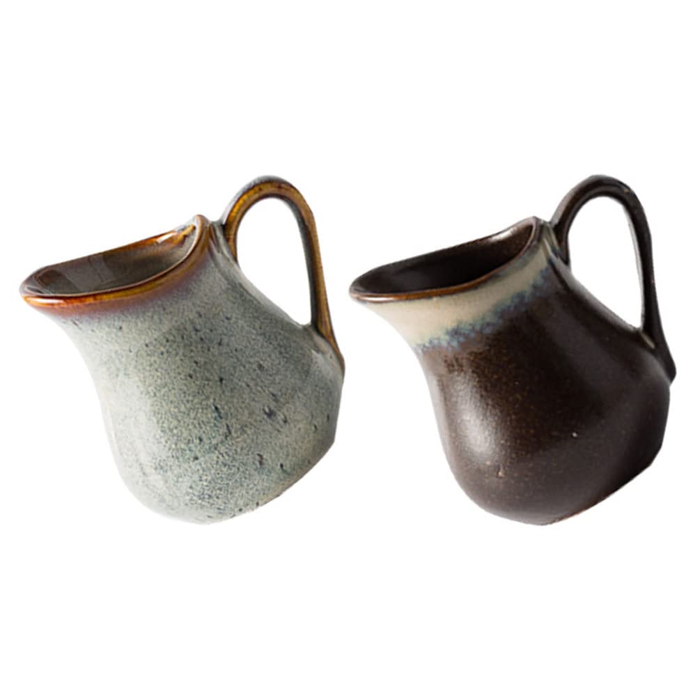 2-Piece Creamer Pitcher Set - Stainless Steel Coffee Milk Creamer Jug for Sauces, Salad Dressing & Beverages | Perfect for Coffee Shops, Restaurants & Home Use