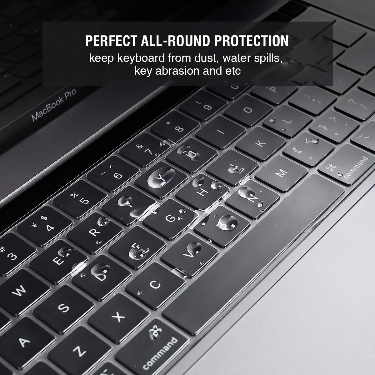 EooCoo Clear TPU Keyboard Cover Compatible with 2020-2022 MacBook Pro 13 Inch M1/M2 (A2338 A2289 A2251) & 16 Inch 2019 MacBook Pro (A2141) - AZERTY EU Layout for Touch Bar & Touch ID Protection | Perfect for Office, Travel & Home Use