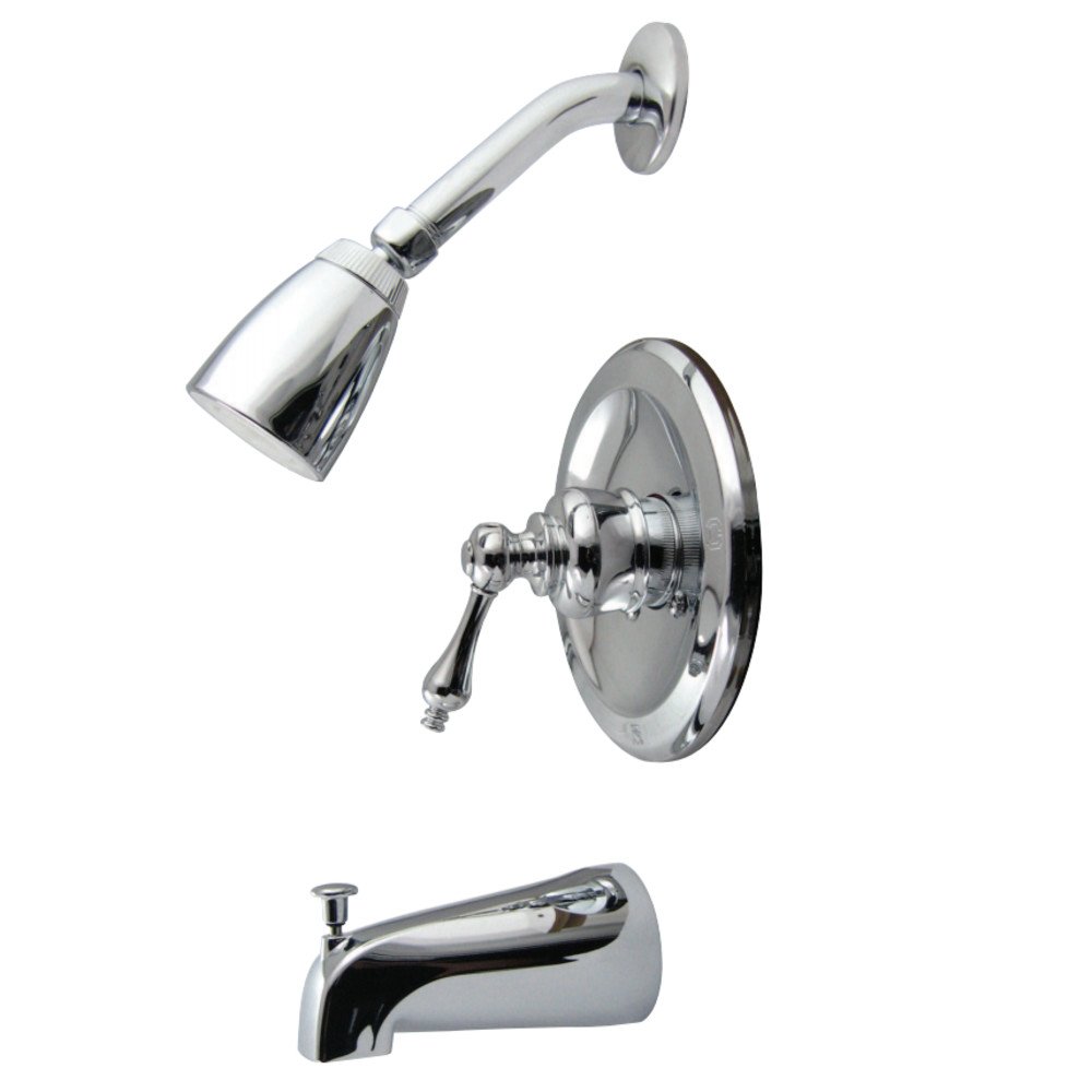 Single Lever Handle Tub & Shower Faucet with Metal Lever - Chrome Finish for Bathroom & Shower Installation | Durable & Stylish Bath Fixture
