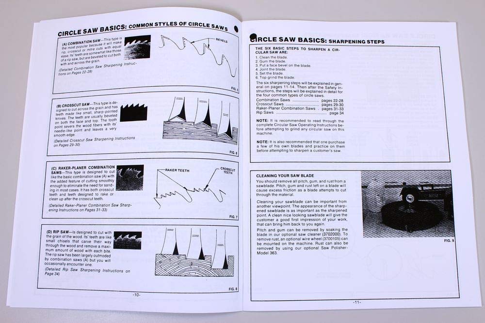 Belsaw 1055 Saw Sharpener Tool Grinder - Complete Owner's Manual with Repair Parts List | Professional Saw Blade Sharpening for Woodworking & Metal Cutting Tools