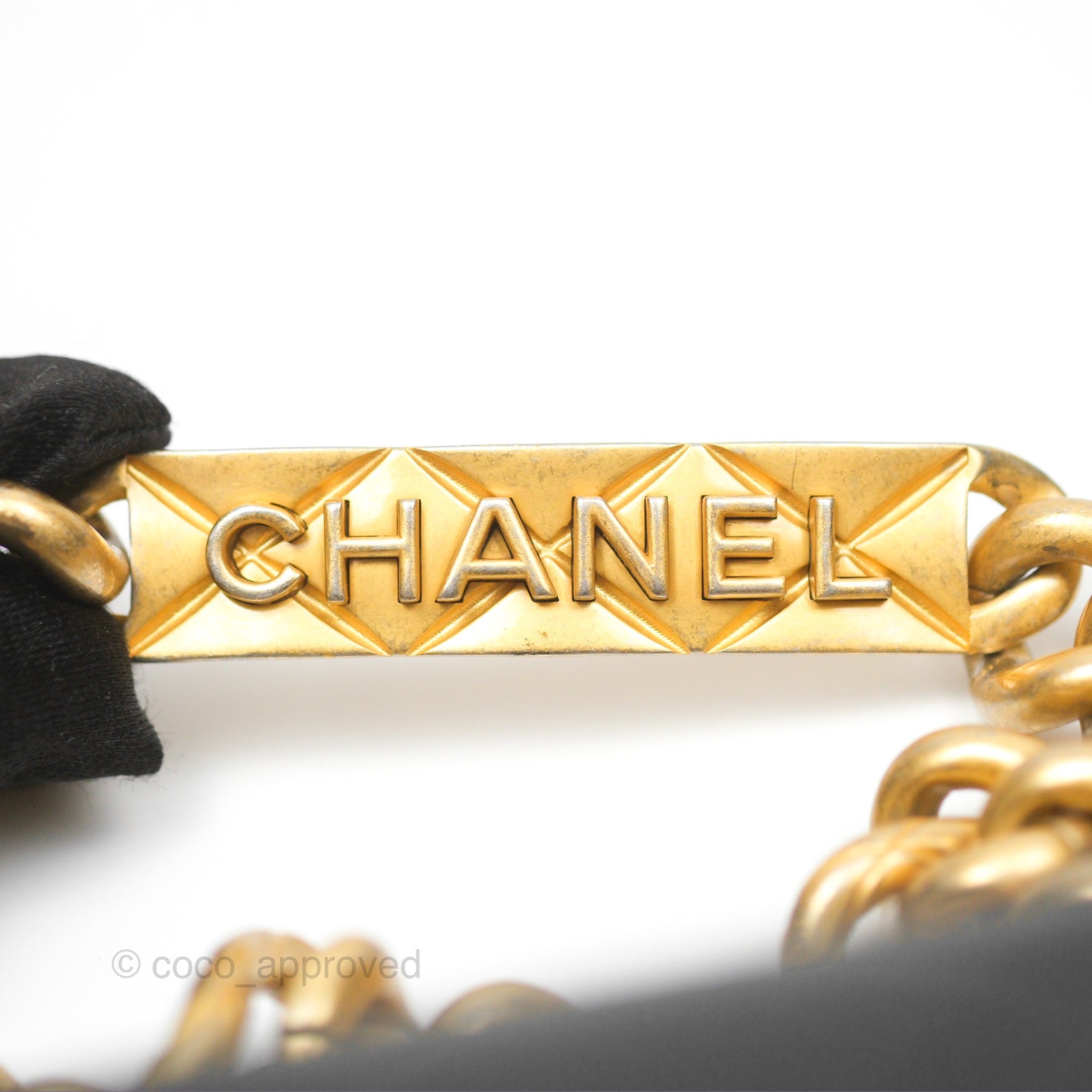 Chanel Quilted Caviar Leather Bracelet On Chain Flap Bag - Black with Aged Gold Hardware - Perfect for Evening Events, Parties & Luxury Fashion Accessories