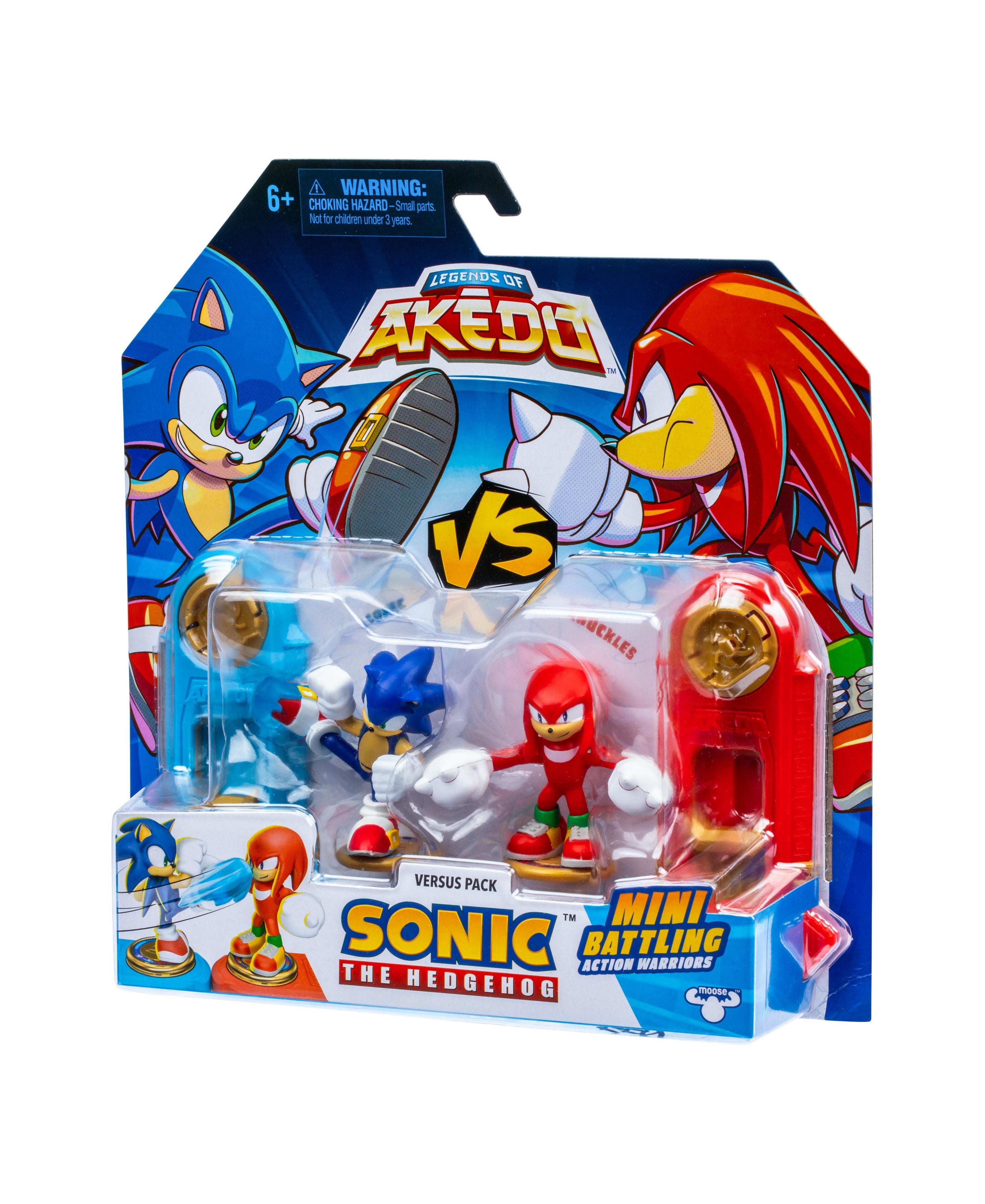 Akedo Sonic the Hedgehog vs Knuckles S1 Battle Pack - Action Figure Toy Set for Kids, Collectible Fighting Game Characters - Perfect for Playtime, Gifts & Display
