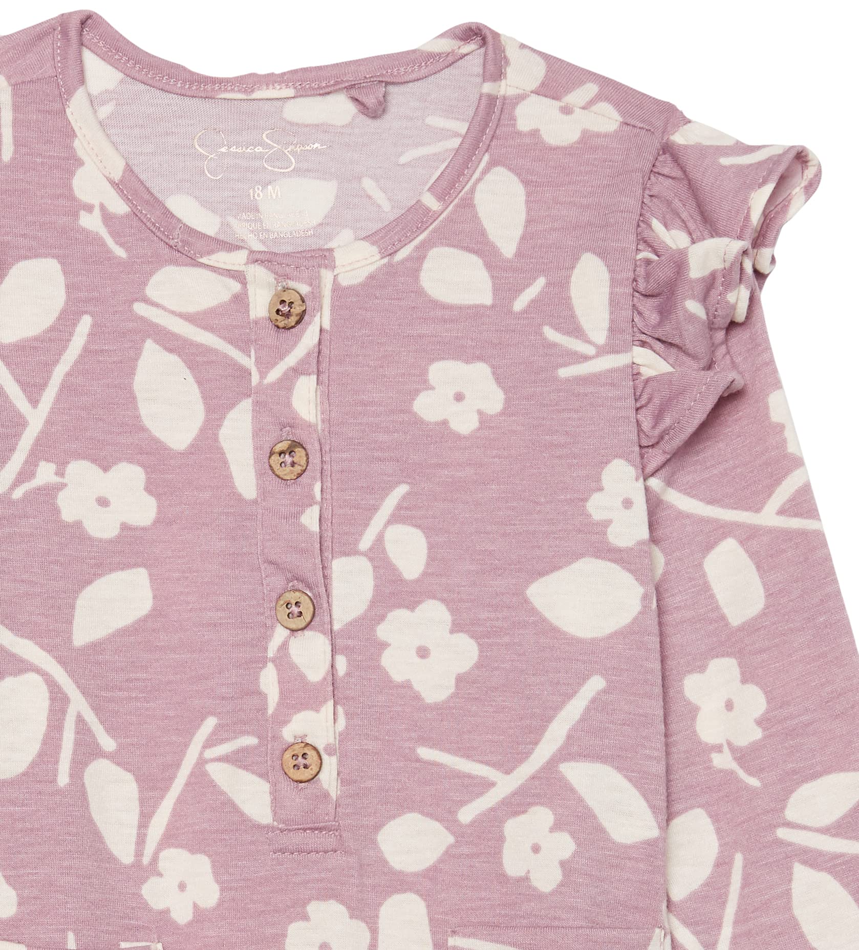 Jessica Simpson Baby Girls' Short Sleeve Romper Jumpsuit - Soft Cotton One-Piece Outfit for Infants & Toddlers | Perfect for Playtime, Daycare & Summer Outings