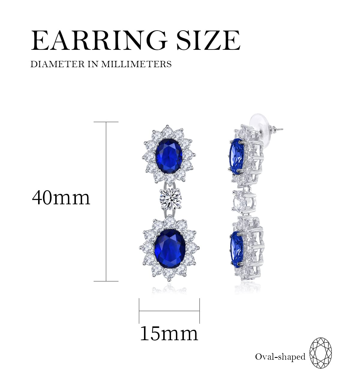 LAVINA Royal CZ Dangle Earrings - Princess Diana Style Elegant Jewelry | Sparkling Cubic Zirconia Earrings for Women | Perfect for Weddings, Prom, Birthday Gifts & Special Occasions | Luxury Fashion Accessories for Evening Parties & Formal Events