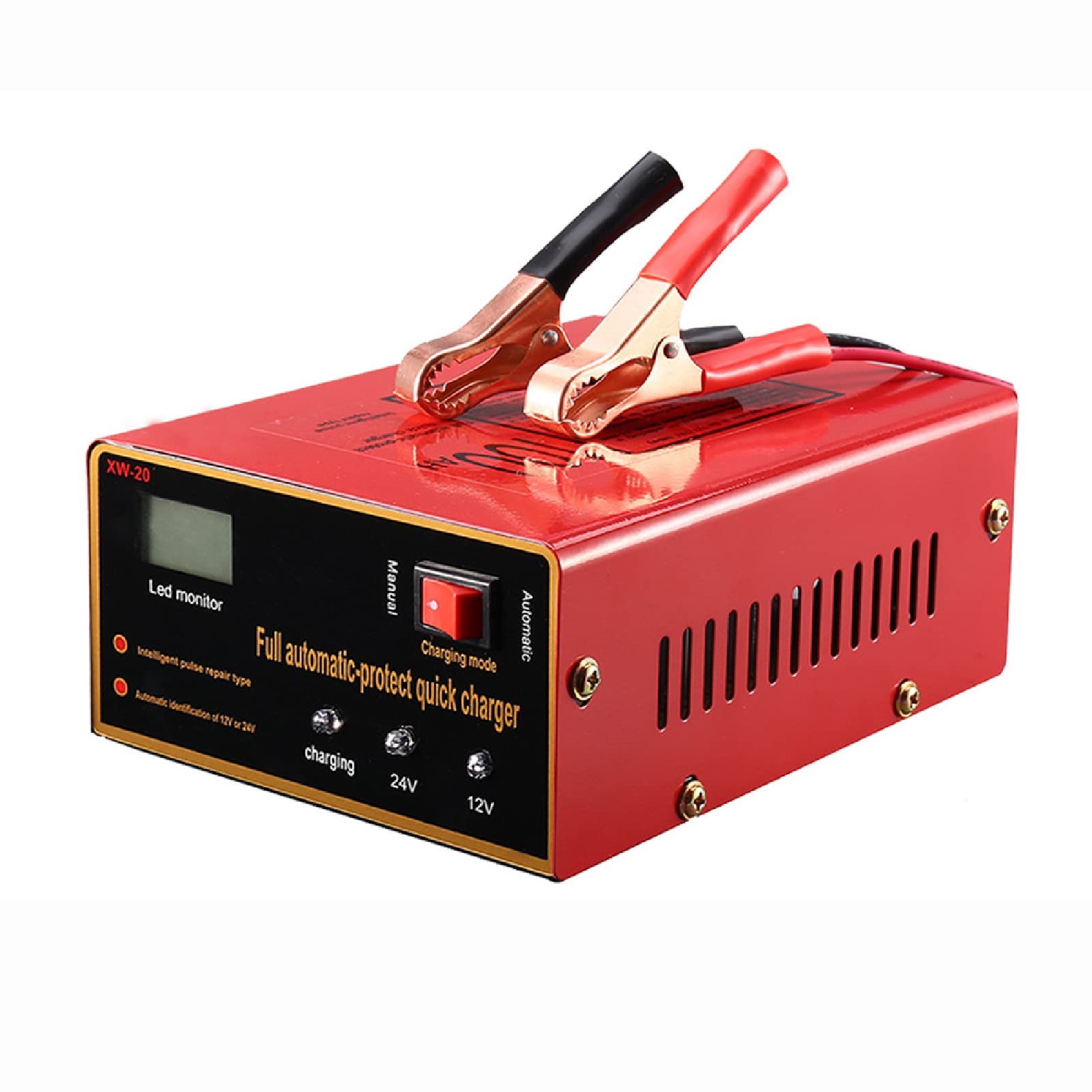 12V 24V Car Battery Charger with Multiple Protection - Fast Charging for Cars, Trucks & SUVs | US Plug | Ideal for Emergency, Road Trips & Winter Maintenance