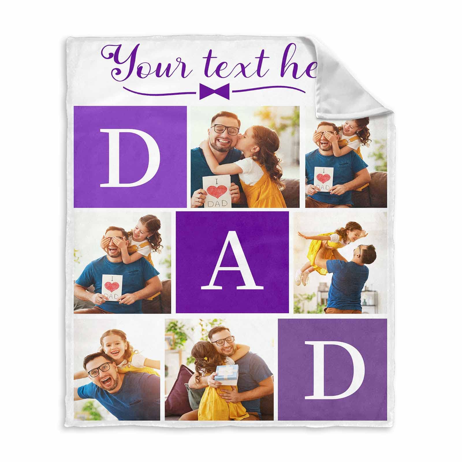 Customized Birthday Blanket for Dad - Personalized Daddy Throw Blanket for Father's Day Gift - 40x50 Inch Soft Fleece Blanket for Grandpa, Son, Husband - Perfect for Home Decor, Bedroom, Couch & Special Occasions