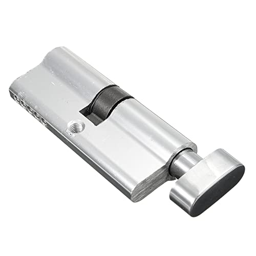 2-Pack Silver Tone Cylinder Door Lock with 3 Keys - 8.9x2.9cm Aluminum Security Lock for Home, Apartment & Office - Perfect for Interior Doors, Cabinets & Storage Units
