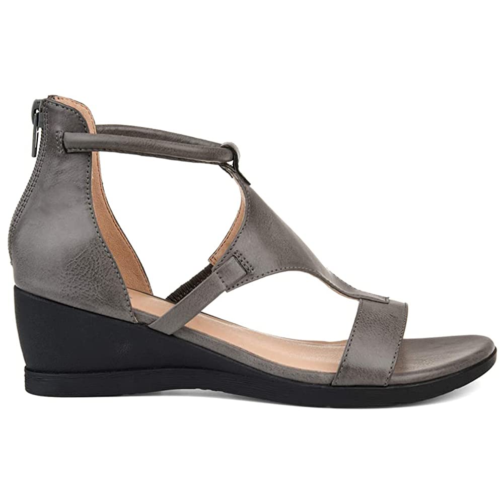 Women's Caged Sandals with Peep Toe & Ankle Strap - Comfortable Wedge Heel Open-Toe Zipper Sandals | Perfect for Beach, Vacation & Summer Outfits