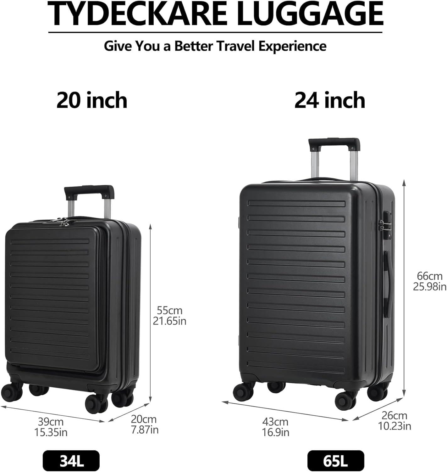 2-Piece Lightweight Hardshell Luggage Set (20