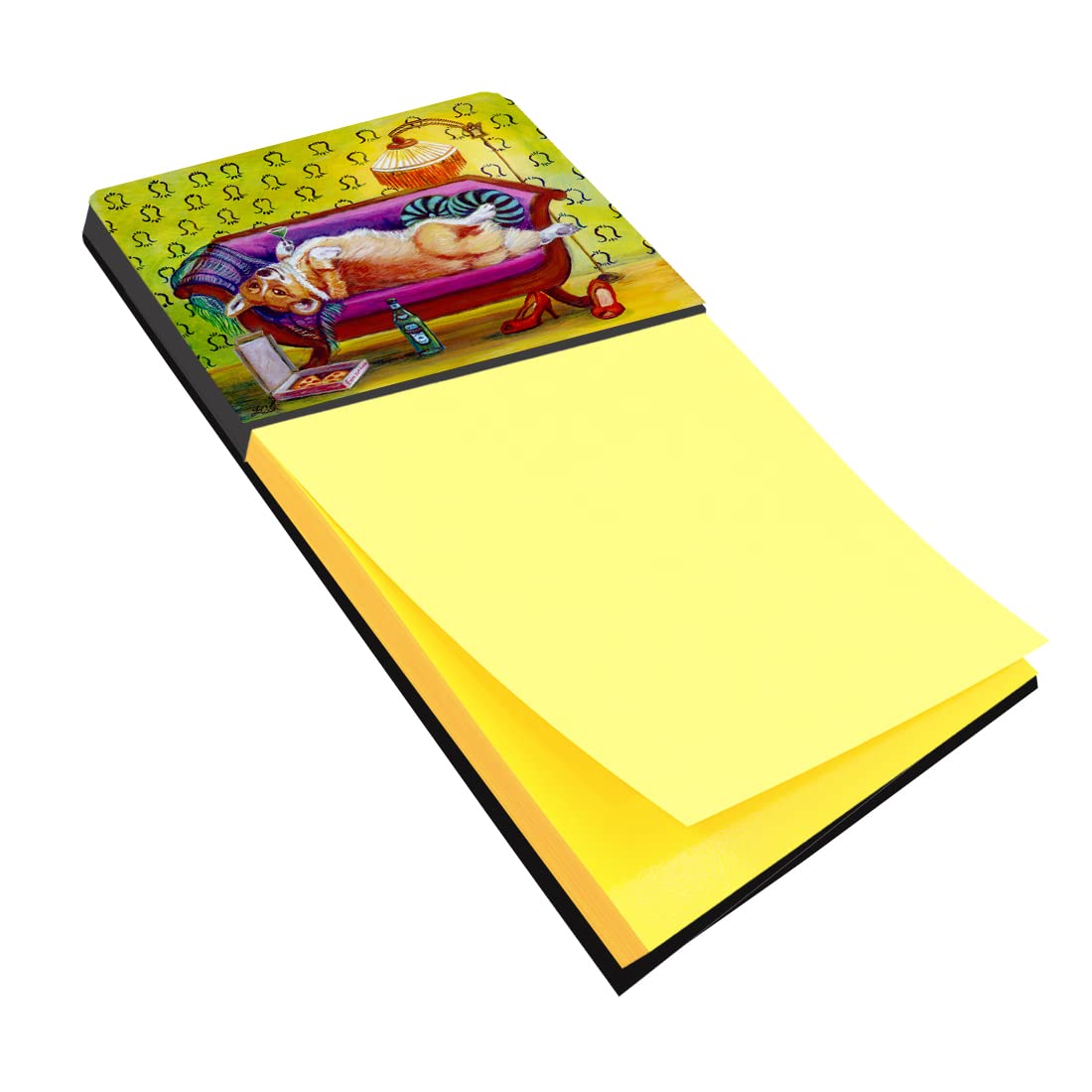 Caroline's Treasures Multicolor Desk Artwork Notepad Holder (7406SN) - Perfect for Office, Home & School Organization