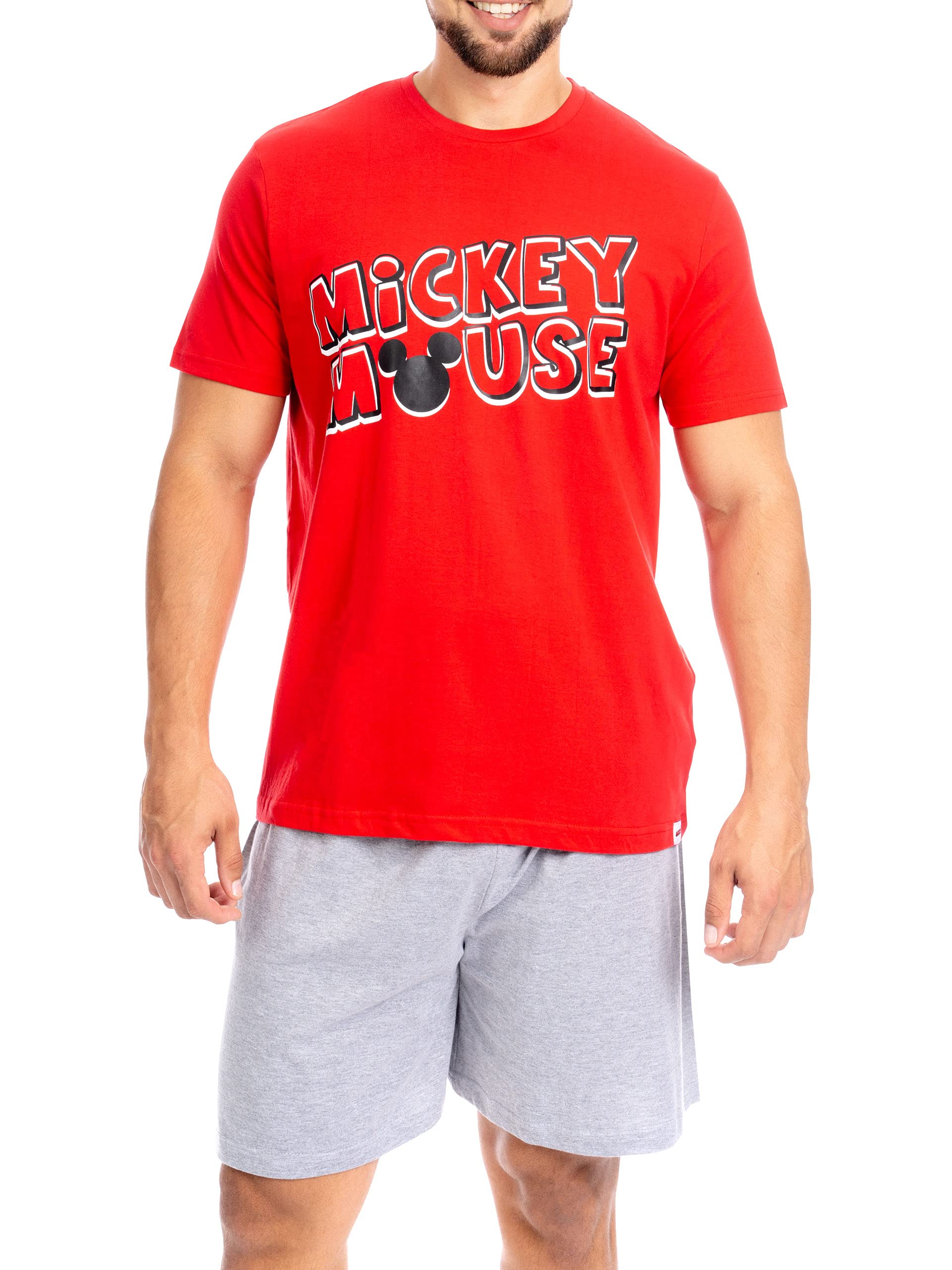 Disney Men's Mickey Mouse Pajama Set - Soft Cotton Sleepwear for Adults - Perfect for Christmas Gifts, Lounge Wear & Cozy Nights at Home
