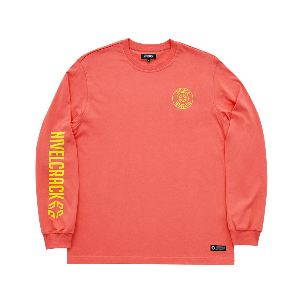 Nivelcrack Club Long Sleeve T-Shirt for Women - Soft Coral Color, Comfortable Casual Wear for Everyday Outfits, Gym, and Outdoor Activities