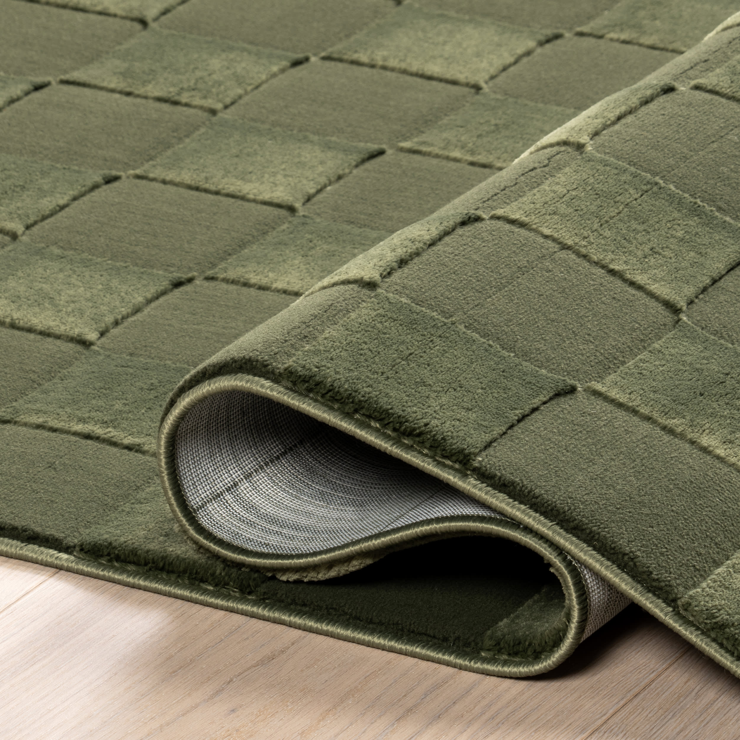 Soft Plush Textured Washable Rug - Green | Non-Slip Living Room Rug for Bedroom, Nursery & Home Decor