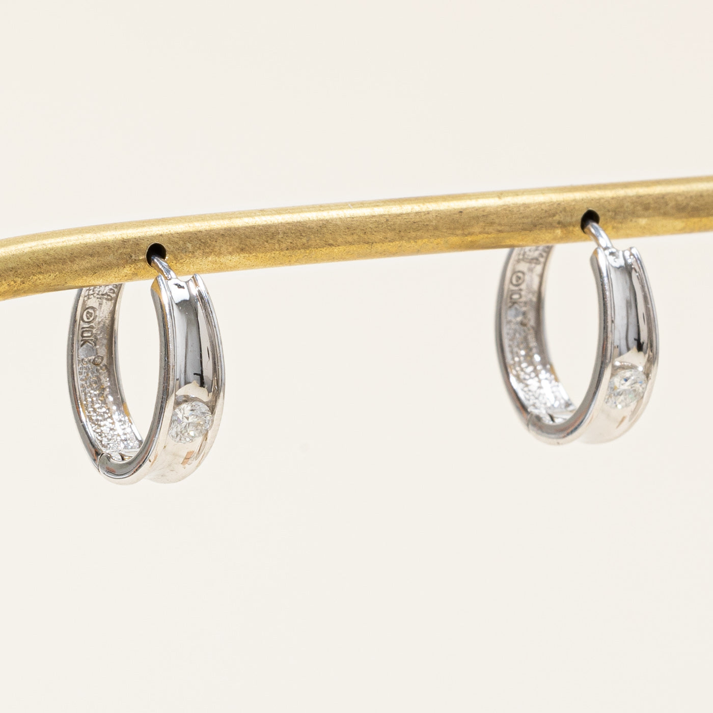 0.24ctw Tension Set Diamond Huggie Hoop Earrings for Women - Elegant & Secure Everyday Jewelry for Work, Date Night & Special Occasions