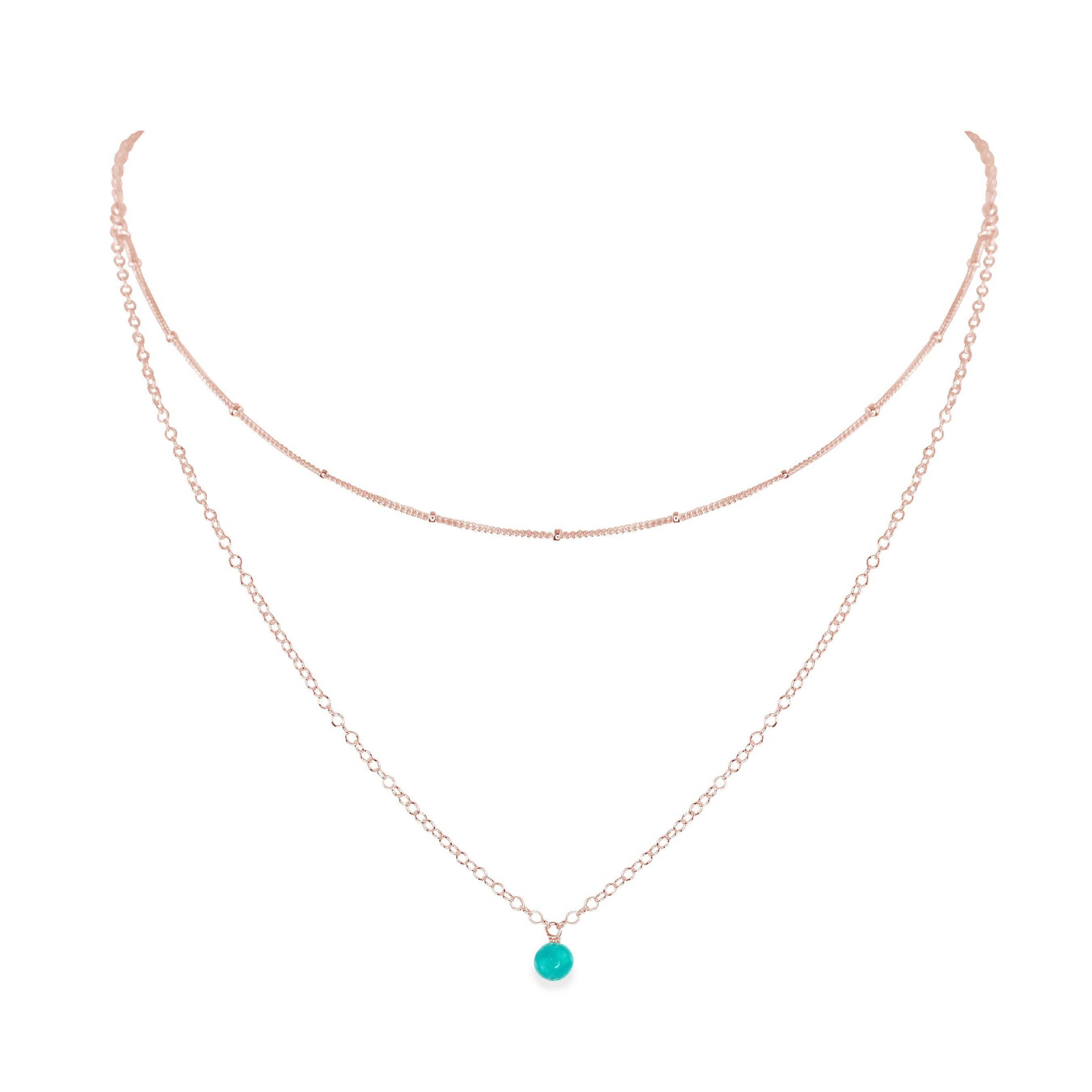Turquoise Gemstone Layered Choker Necklace for Women | Bohemian Style Beaded Chain Jewelry | Perfect for Festivals, Weddings & Everyday Wear