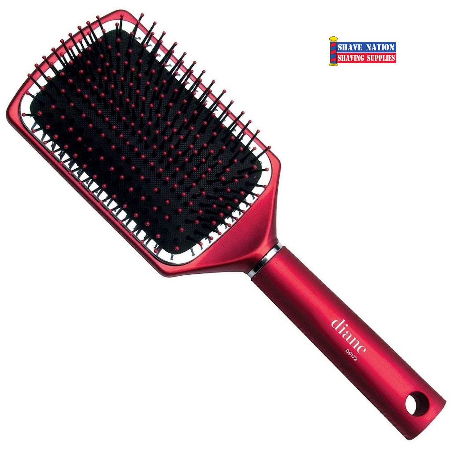 Diane Royal Satin Red Hair Brush - Detangling & Styling Brush for Smooth Shiny Hair - Perfect for Home, Salon & Travel Use