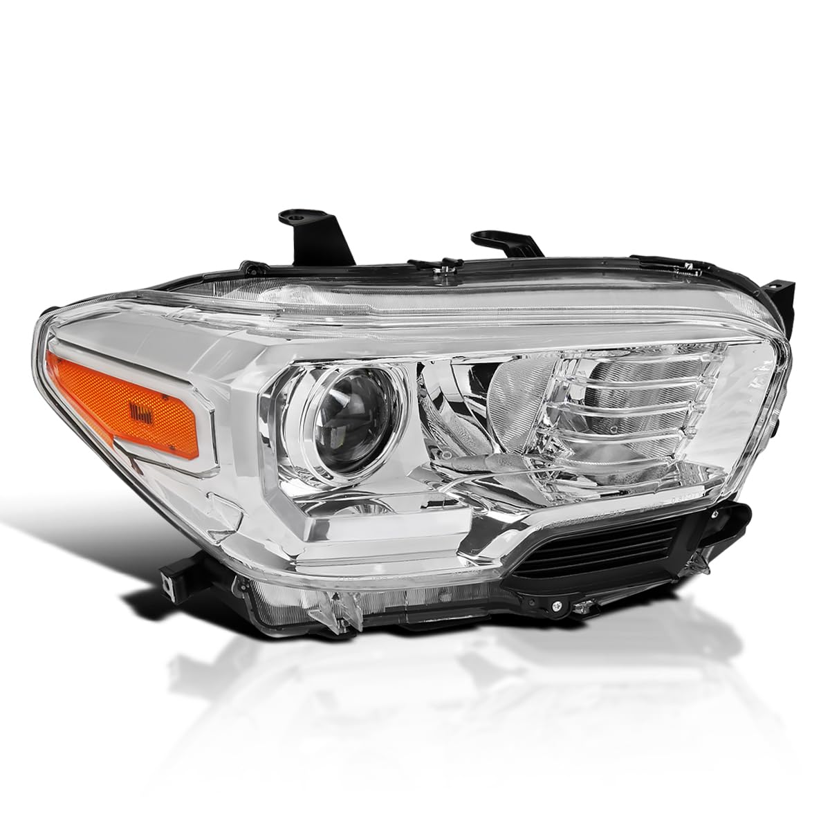 Spec-D Tuning Chrome Projector Headlight - Right Passenger Side for 2016-2022 Toyota Tacoma | LED DRL Compatible | Enhanced Night Driving & Off-Road Visibility