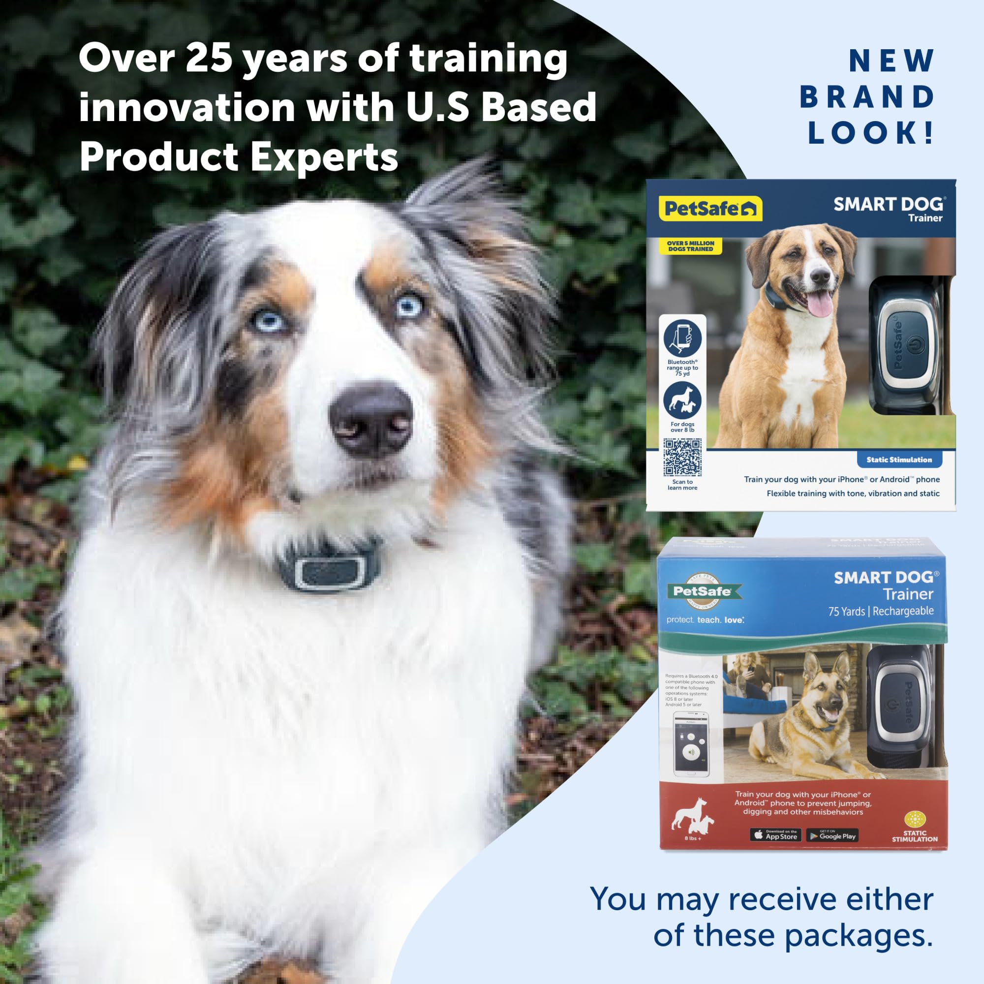 PetSafe Smart Dog Training Collar with Bluetooth - 15 Static Levels, Vibration & Tone - Remote Control via Smartphone App | Perfect for Obedience Training, Behavior Correction & Outdoor Adventures
