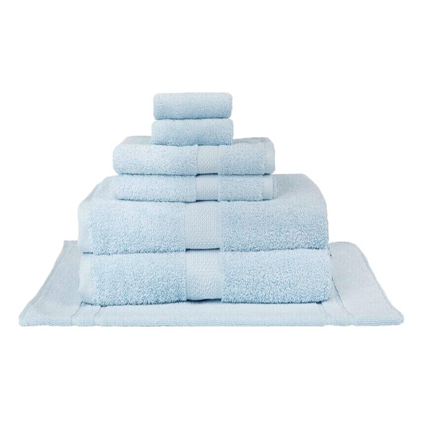Premium 100% Combed Cotton Bath Towel Set - Ultra Soft & Absorbent 7-Piece Bath Sheet Collection in Baby Blue | Perfect for Spa, Nursery, Baby Shower Gifts & Luxury Bathroom Decor