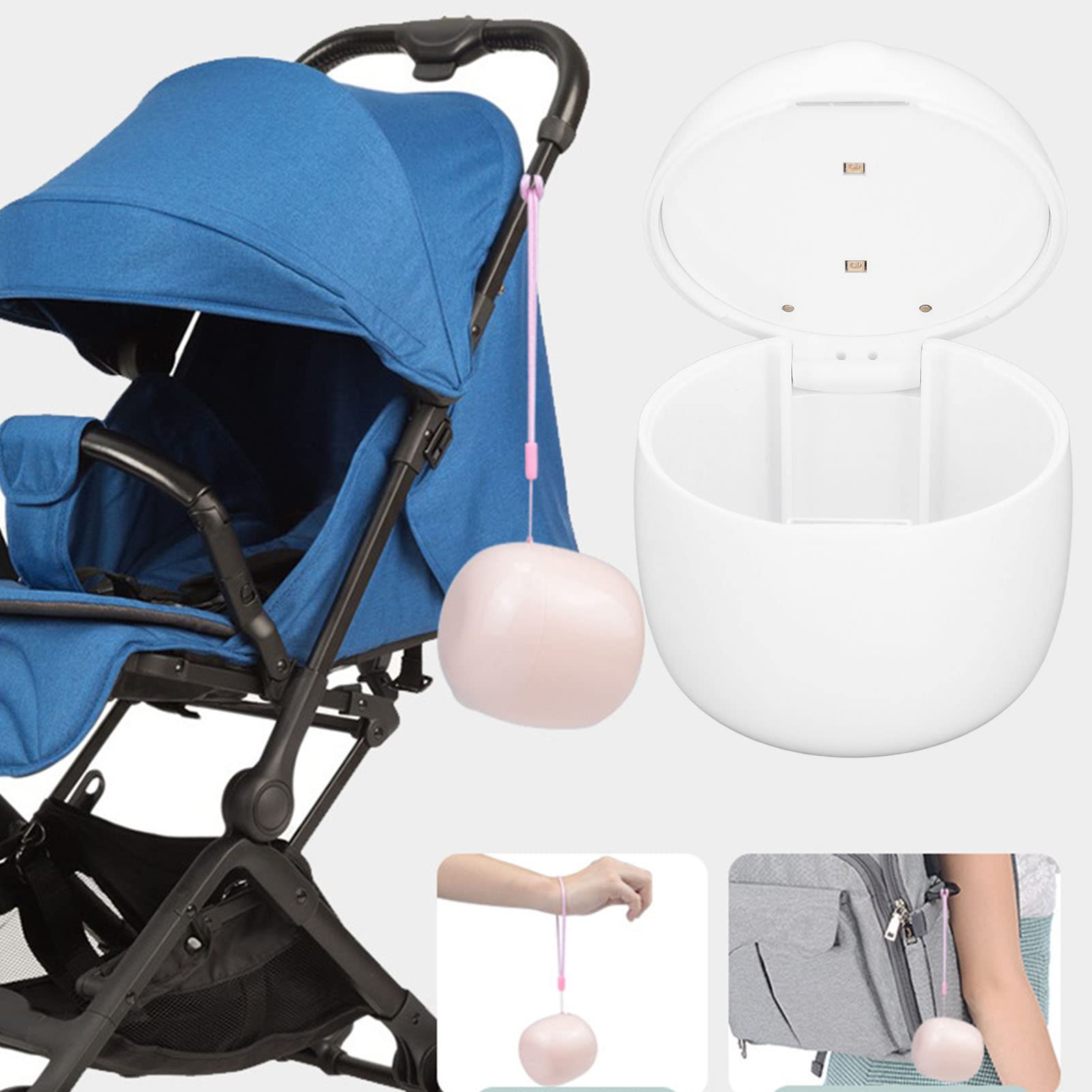 UV Sterilizer Box for Baby Pacifiers - Portable UV Light Sanitizer with Magnetic Switch for Safe & Clean Bottles, Soothers & Teethers - Perfect for Travel, Daycare & Home Use (White)