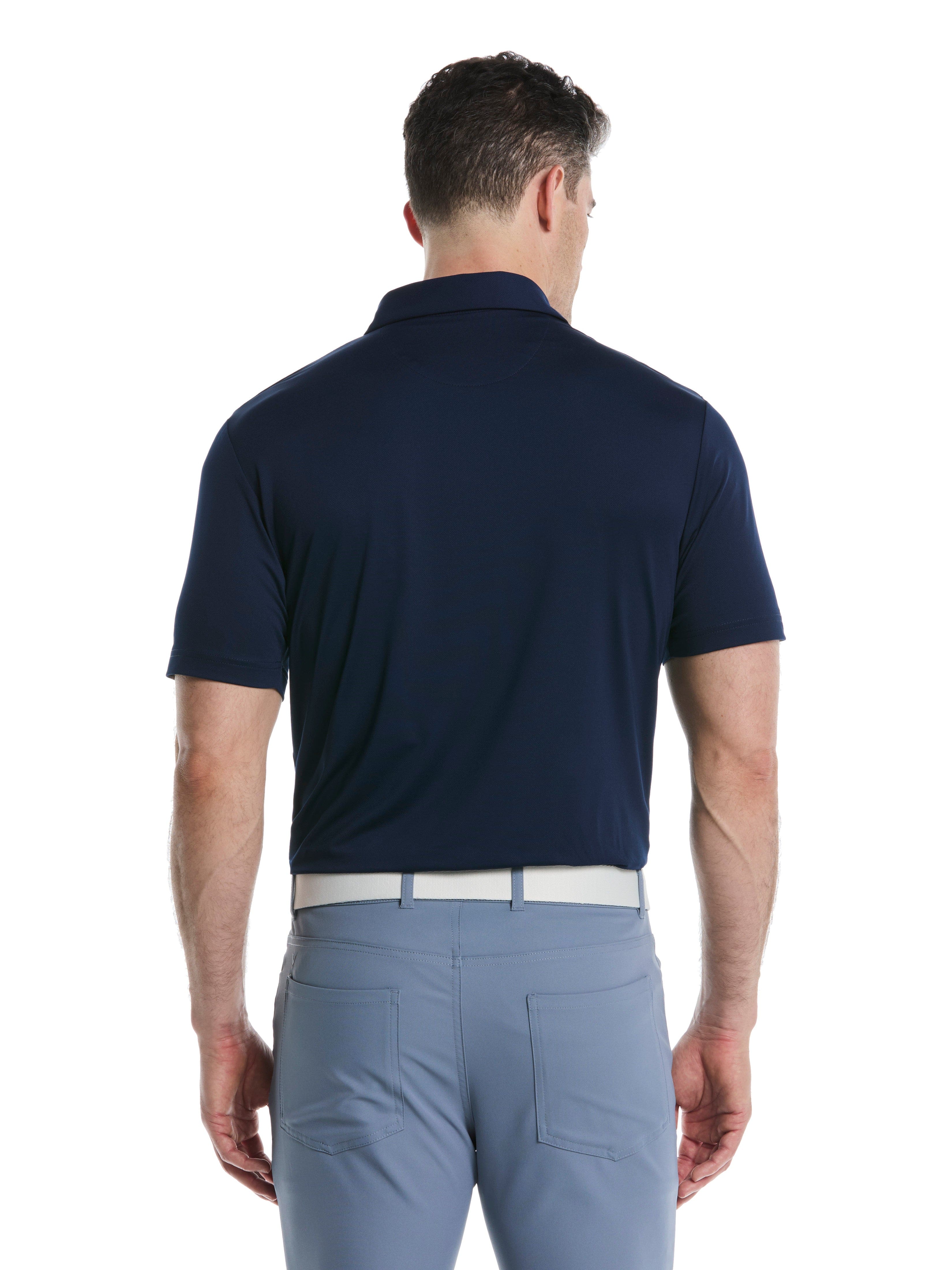 Men's Micro Hex Solid Golf Polo Shirt - Breathable Performance Fabric for Golf, Casual Wear & Outdoor Activities