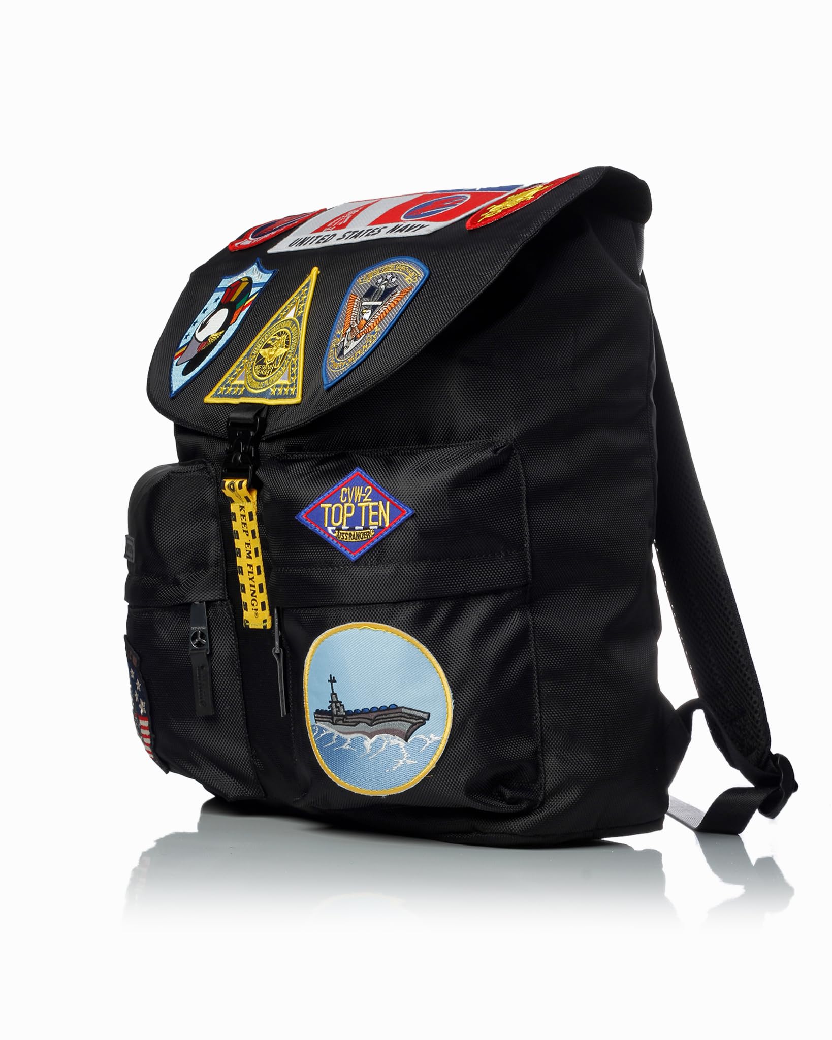 Top Gun Nylon Backpack with Patches 2.0 - Military Style Tactical Rucksack for School, Travel & Outdoor Adventures