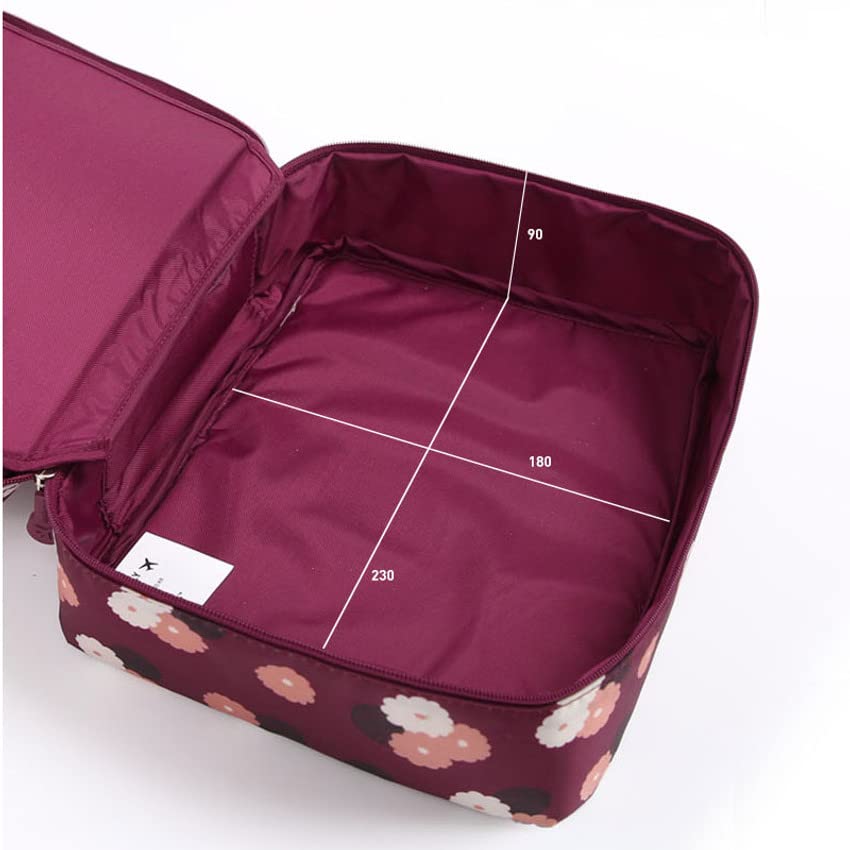 BuenoVida Waterproof Hanging Toiletry Bag for Travel - Maroon Cosmetic Organizer for Men & Women