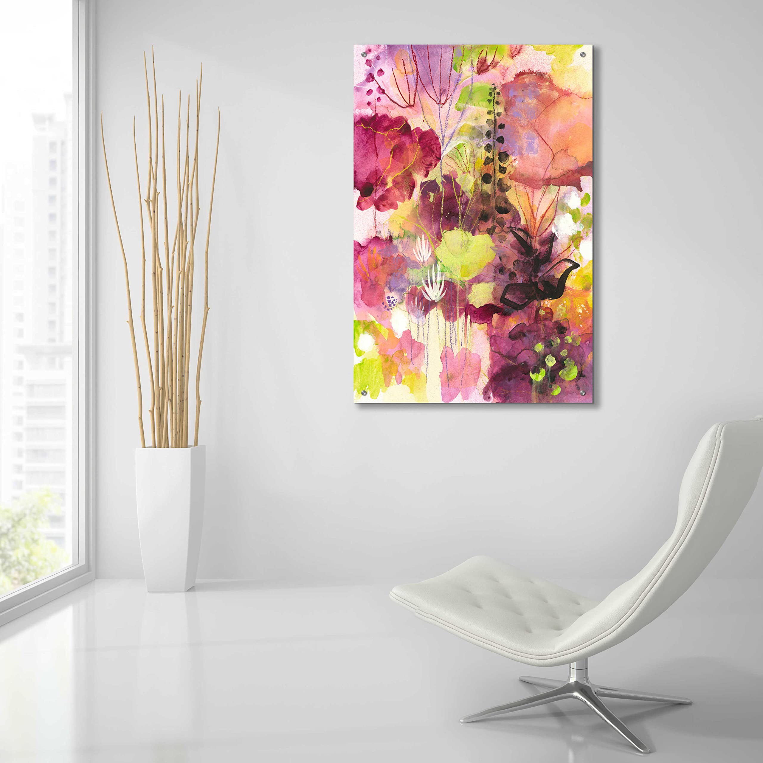 Corina Capri 'In Between' Acrylic Glass Wall Art - 24x36 Inches Modern Abstract Painting for Living Room, Bedroom & Office Decor