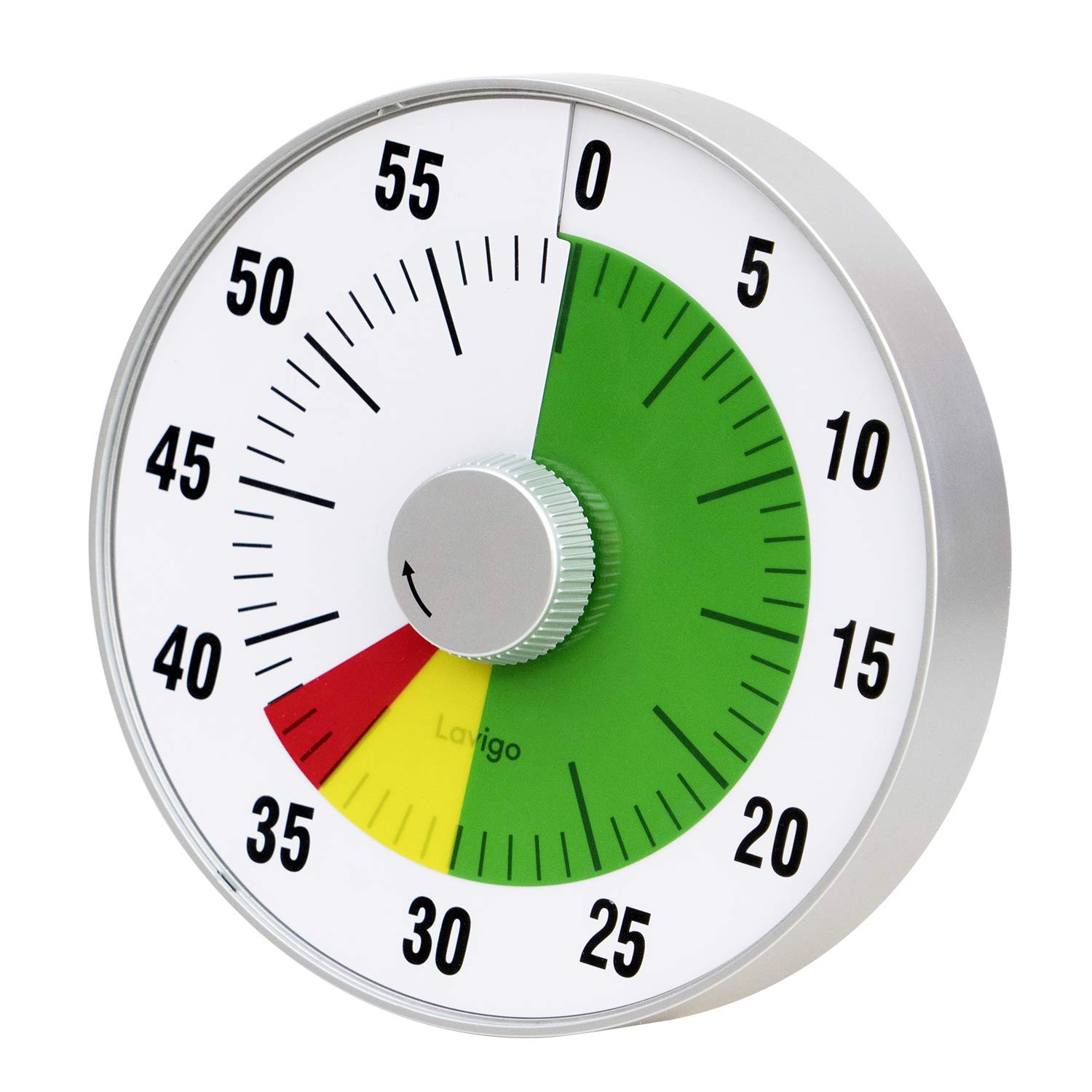 Lavigo 7.5 Inch Kitchen Timer - Visual Countdown Analog Timer with Quiet Operation & Adjustable Alarm (Low/Mute) for Cooking, Baking, Classroom, Office, Gym - Perfect for Teachers, Kids & Adults (Green LT21-TC) | Ideal for Meal Prep, Study Sessions & Workout Timing