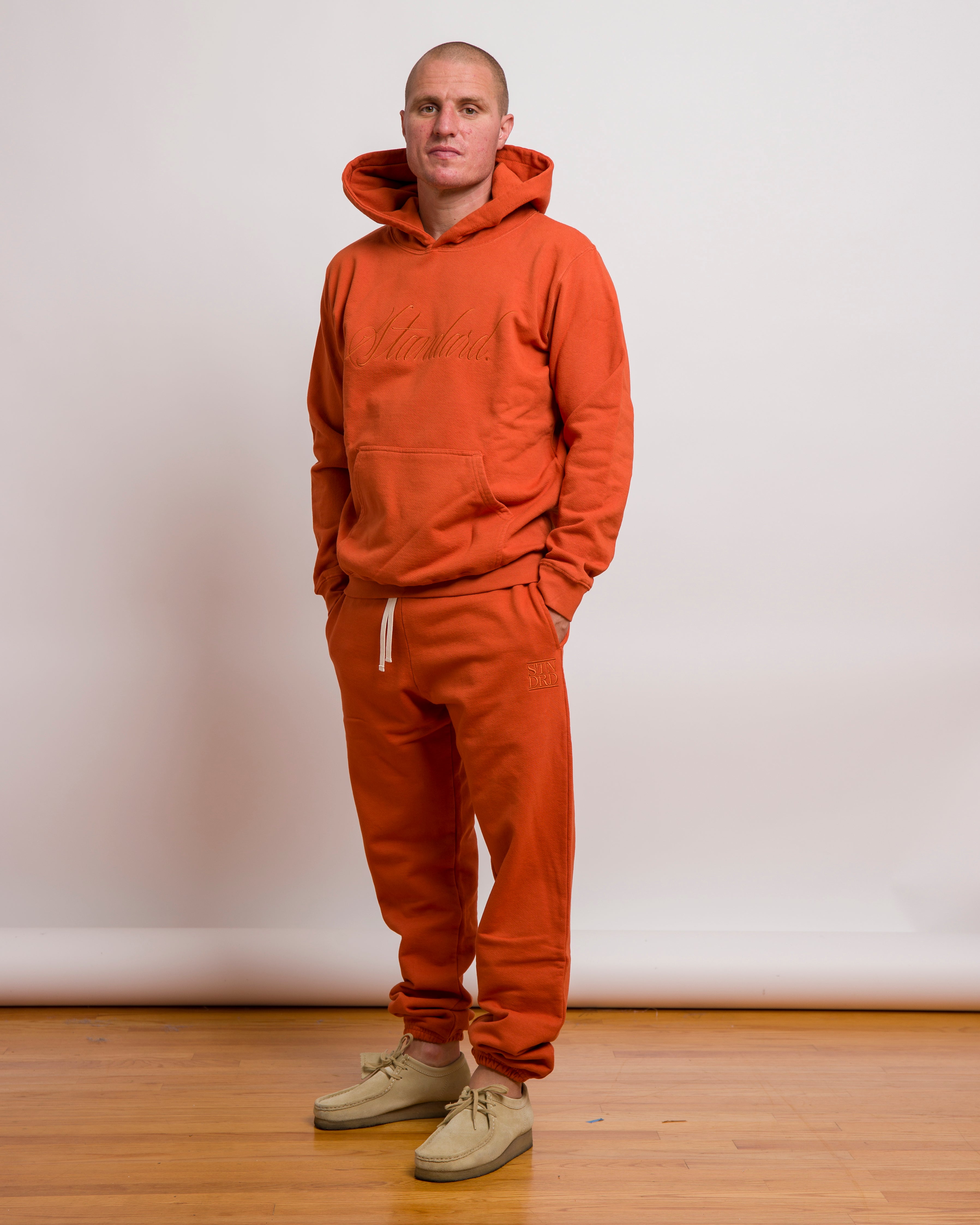 BJ BETTS X STANDARD ISSUE Premium Cotton Hoodie - Rust Color Pullover for Men & Women | Cozy Streetwear for Casual Outfits, Fall Layering & Urban Fashion