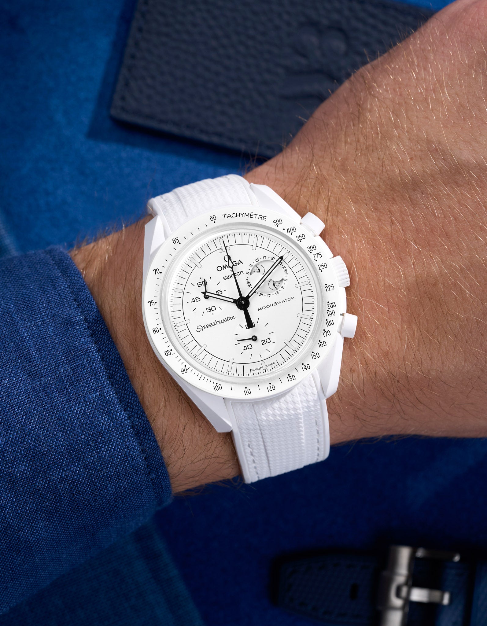 Original Omega X Swatch MoonSwatch Mission to Moonphase Rubber Watch Strap - Durable & Comfortable Replacement Band for Everyday Wear & Sports Activities