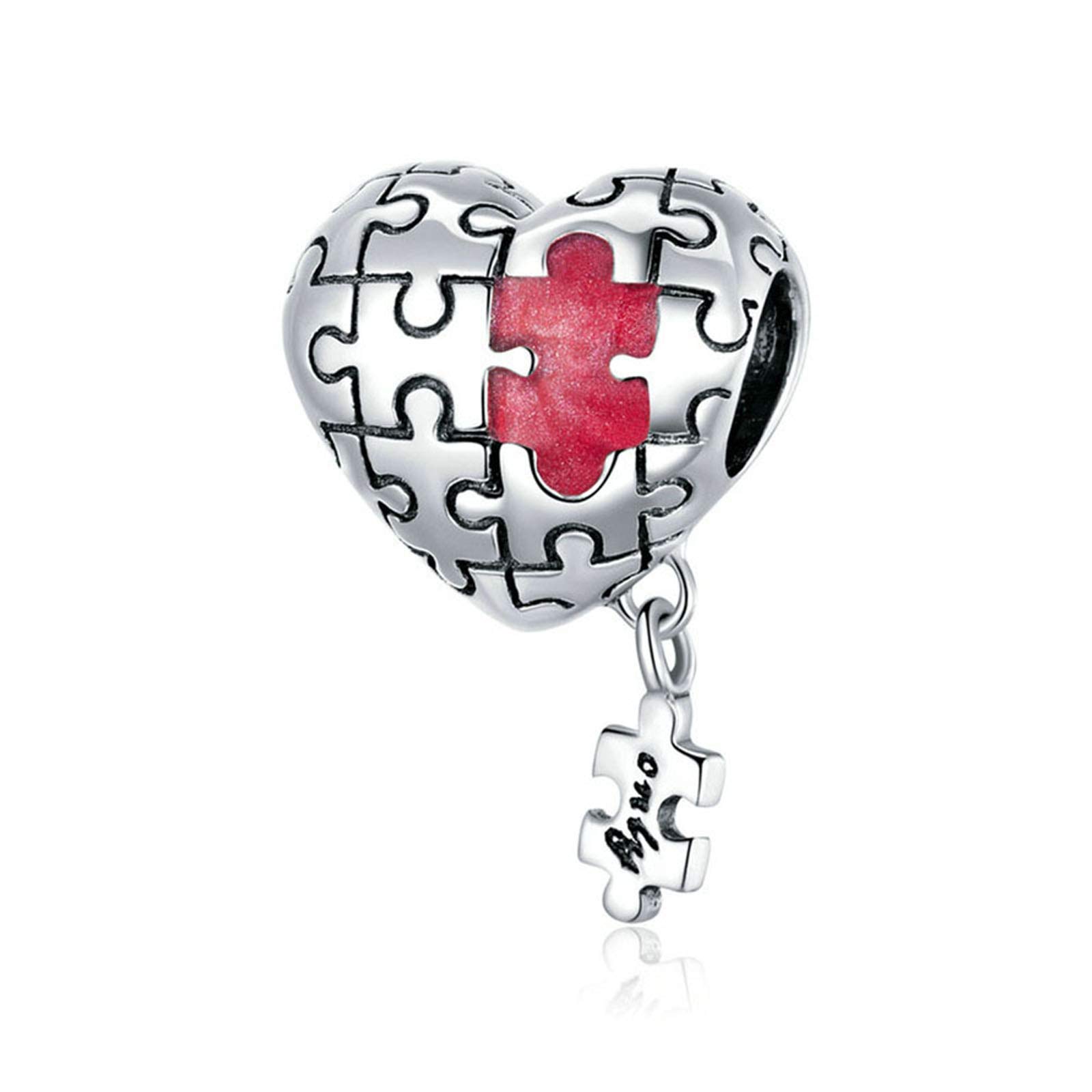 925 Sterling Silver Autism Awareness Puzzle Charm - Magic Cube Love Charm for Pandora Bracelets | Thoughtful Gift for Anniversaries, Birthdays & Special Occasions