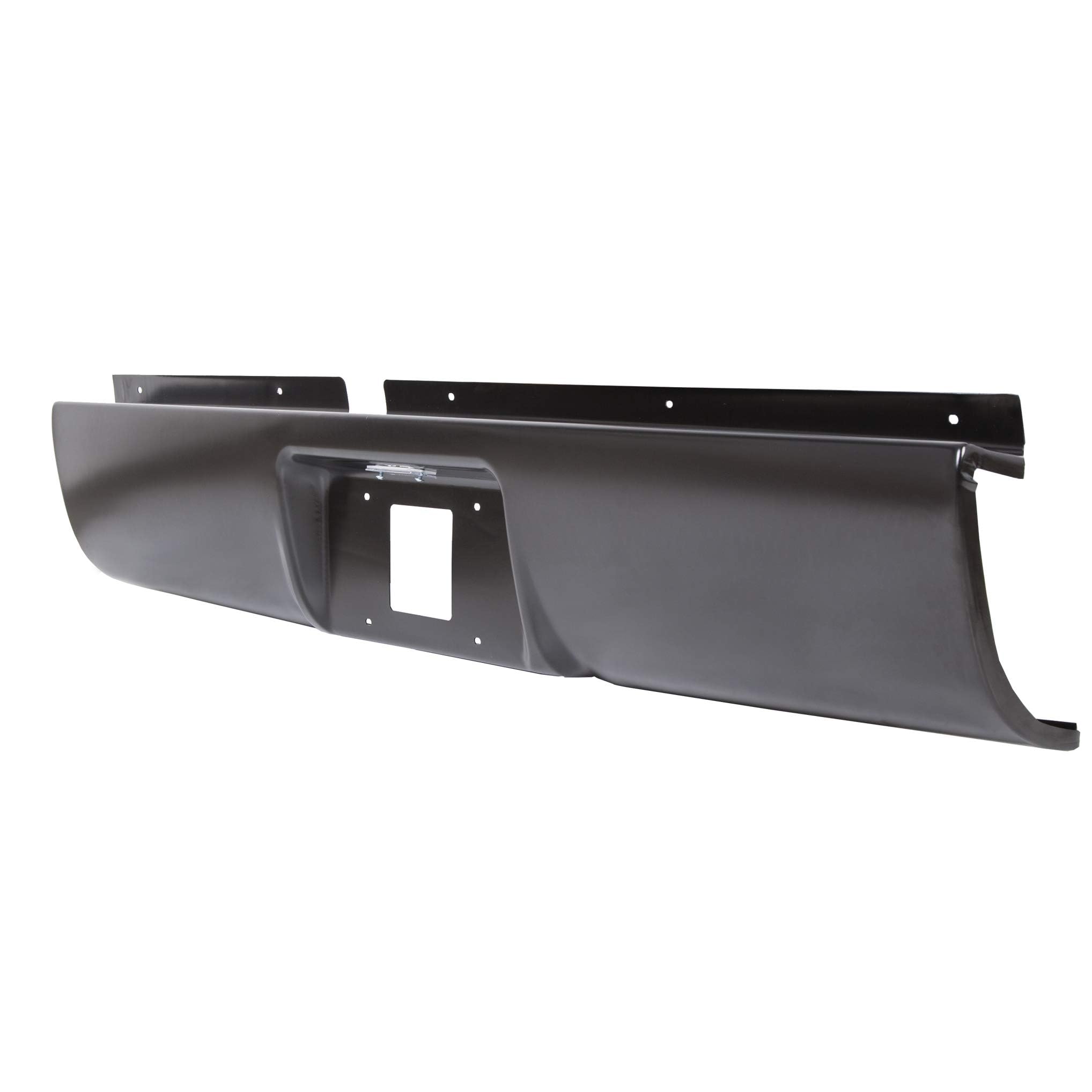 ECOTRIC Black Rear Roll Pan Bumper with License Plate Hole & Light - Compatible with 1994-2003 Chevy S10 S15 Sonoma GMC Pickup Truck | Durable Replacement for Rusted or Damaged Bumpers | Perfect for Off-Roading, Car Shows & Custom Builds