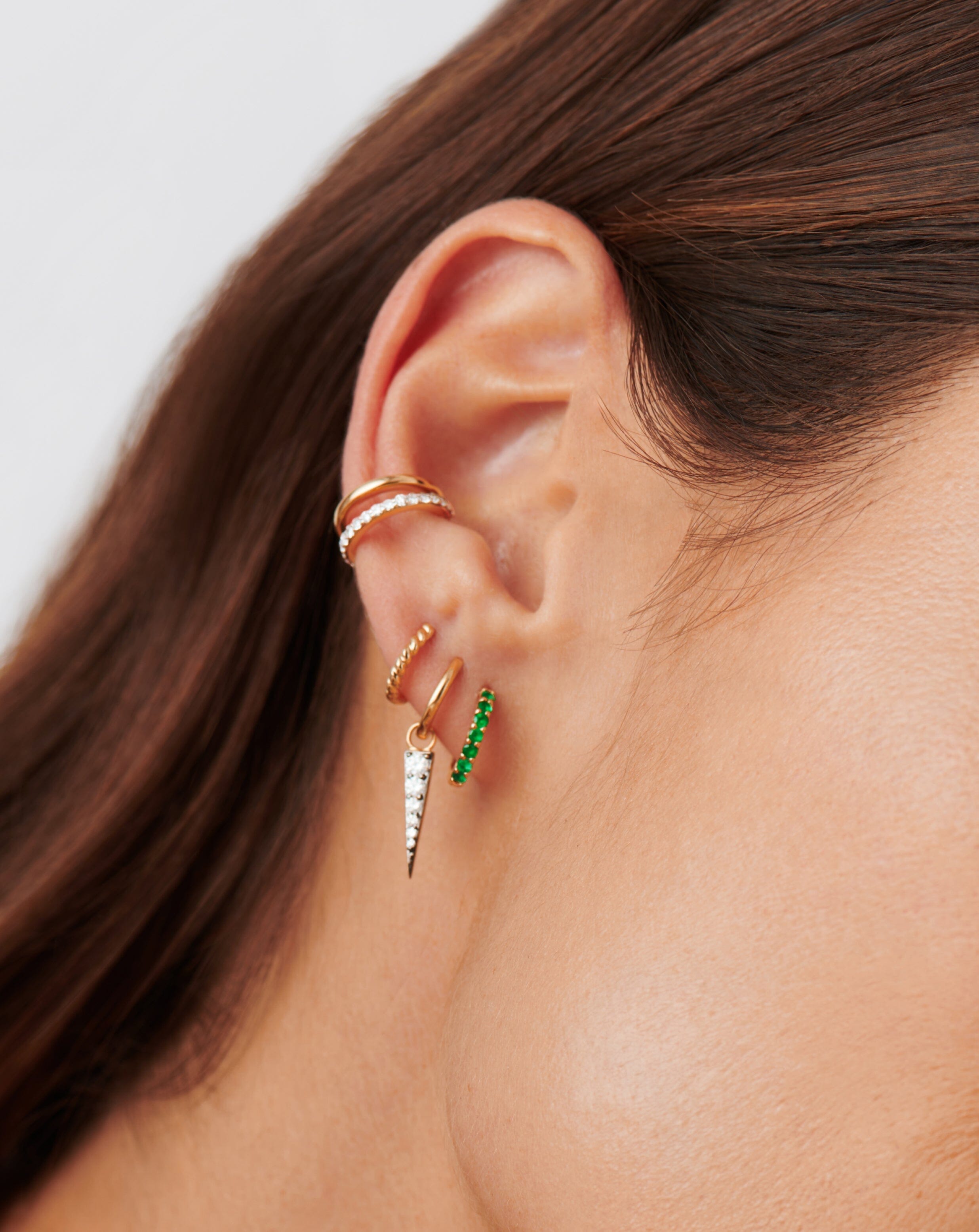 Fine Emerald Huggie Earrings – Elegant Green Gemstone Studs for Women | Perfect for Daily Wear, Parties & Special Occasions