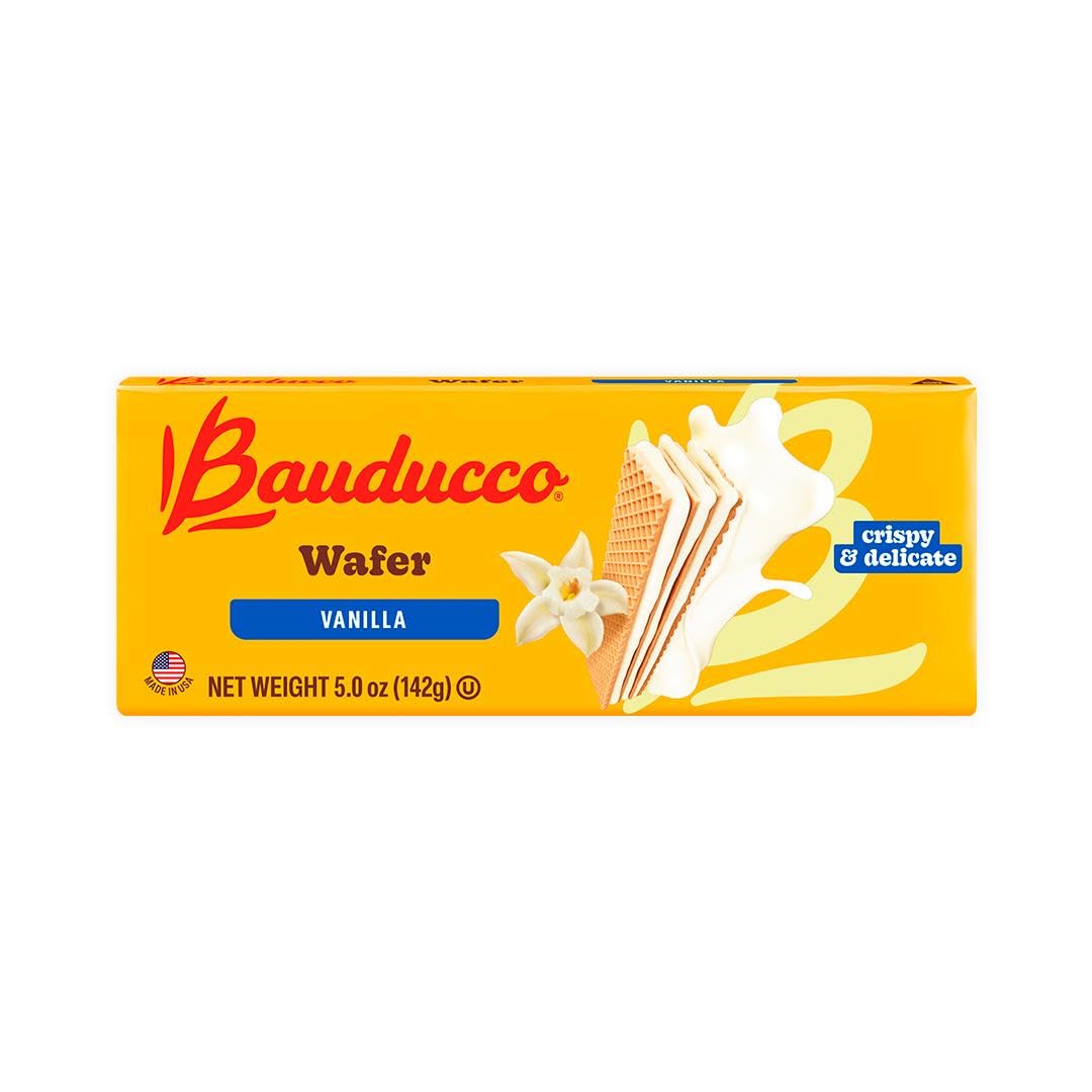 Bauducco Vanilla Wafers - Crispy Wafer Cookies with 3 Layers of Vanilla Cream - Sweet Snack or Dessert - 5.0 oz (Pack of 1) - Perfect for Tea Time, Office Snacks & Party Treats