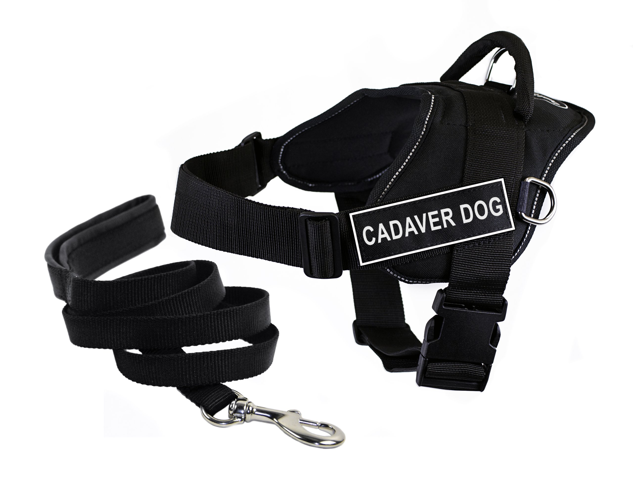 Dean & Tyler DT Fun CADAVER DOG Harness with Reflective Trim - Medium Size Dog Harness & 6 ft Padded Leash Set for Training, Walking, and Outdoor Adventures