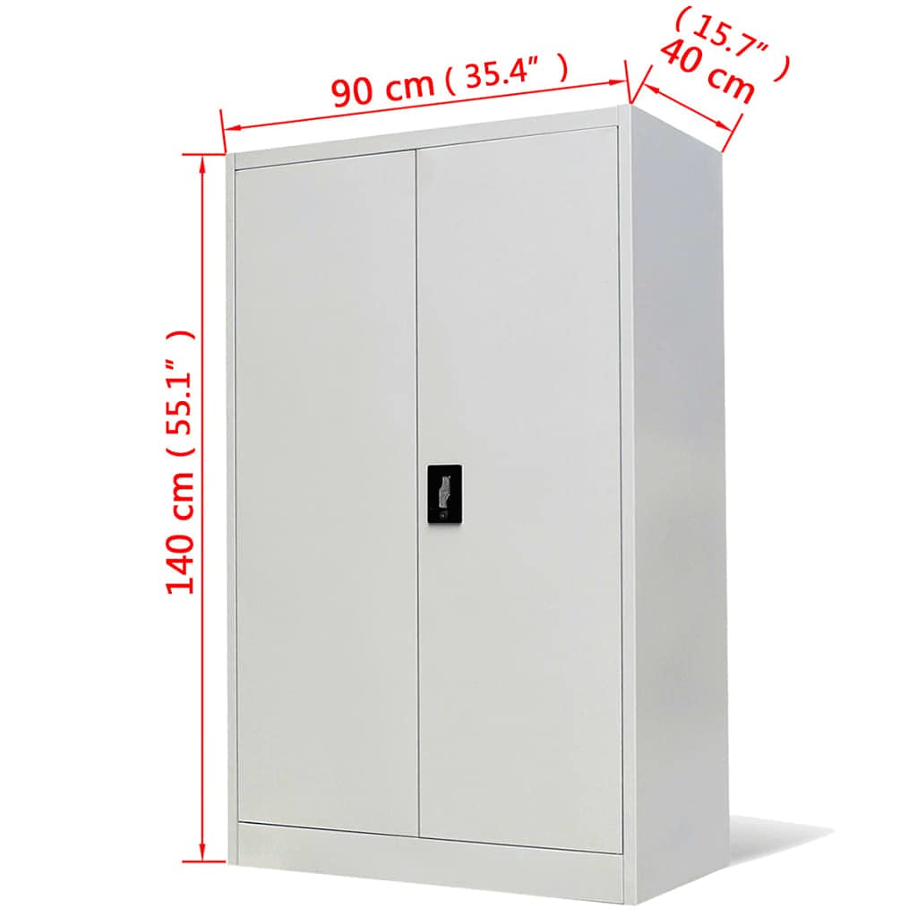 Heavy Duty Metal Storage Cabinet with Lock & Adjustable Shelves - 35.4