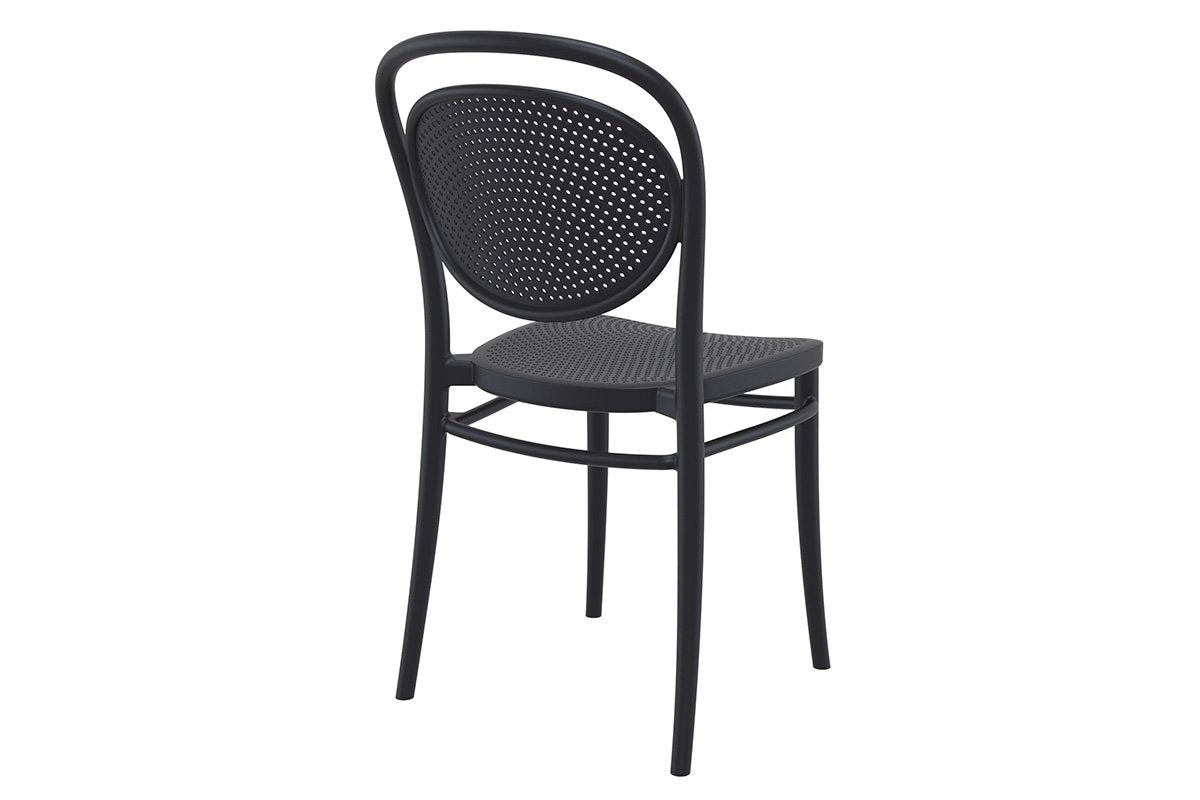 Commercial-Grade Marcel Stacking Chairs for Restaurants, Cafes & Events - Heavy Duty Stackable Dining Chairs for Indoor/Outdoor Use