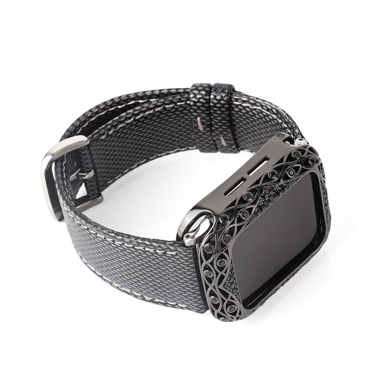 Diamond Watch Case for Apple Watch SE/6/5/4 (40mm/44mm) & iWatch Series (42mm/38mm) - Carved Design Protective Cover for Workout, Swimming & Fashion Accessory
