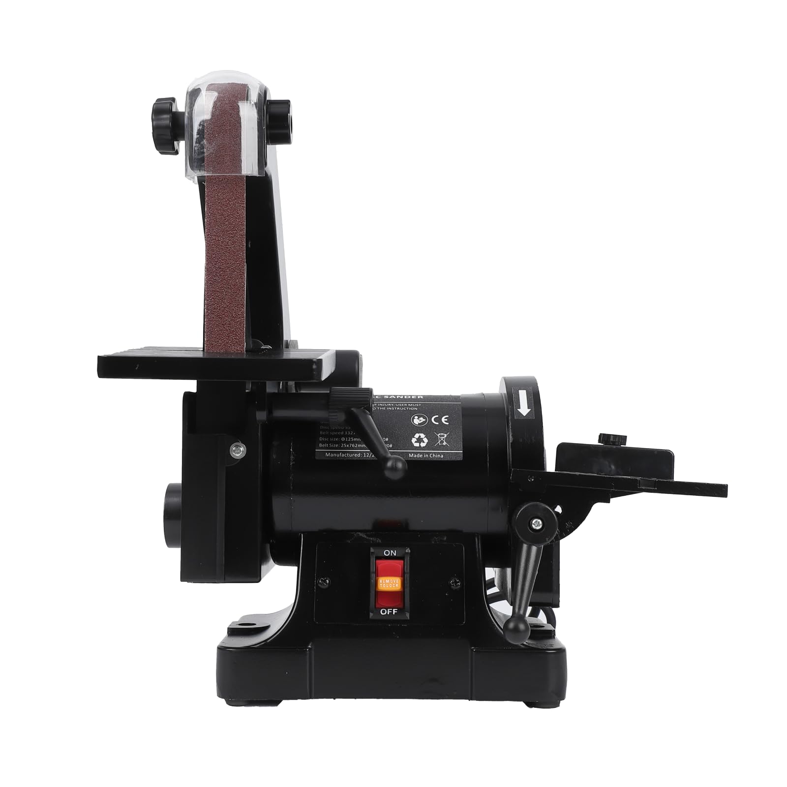 1 x 30 Inch Belt Sander with 5 Inch Disc Sander - 2.1A Powerful Bench Sander for Woodworking, Metal Polishing & DIY Projects (Includes 8 x 80 Grit & 4 x 100 Grit Sandpaper) - Perfect for Home Workshops, Furniture Making & Crafting