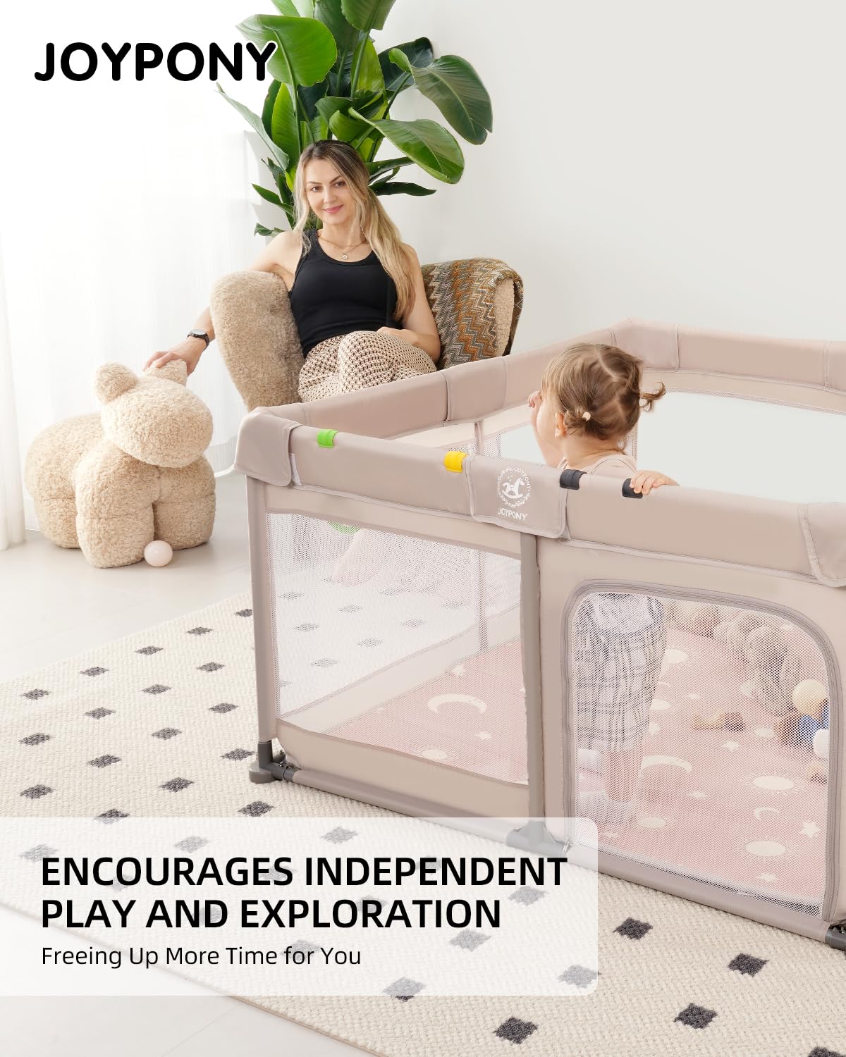 4 in 1 Baby Playpen with Soft Mat - 50