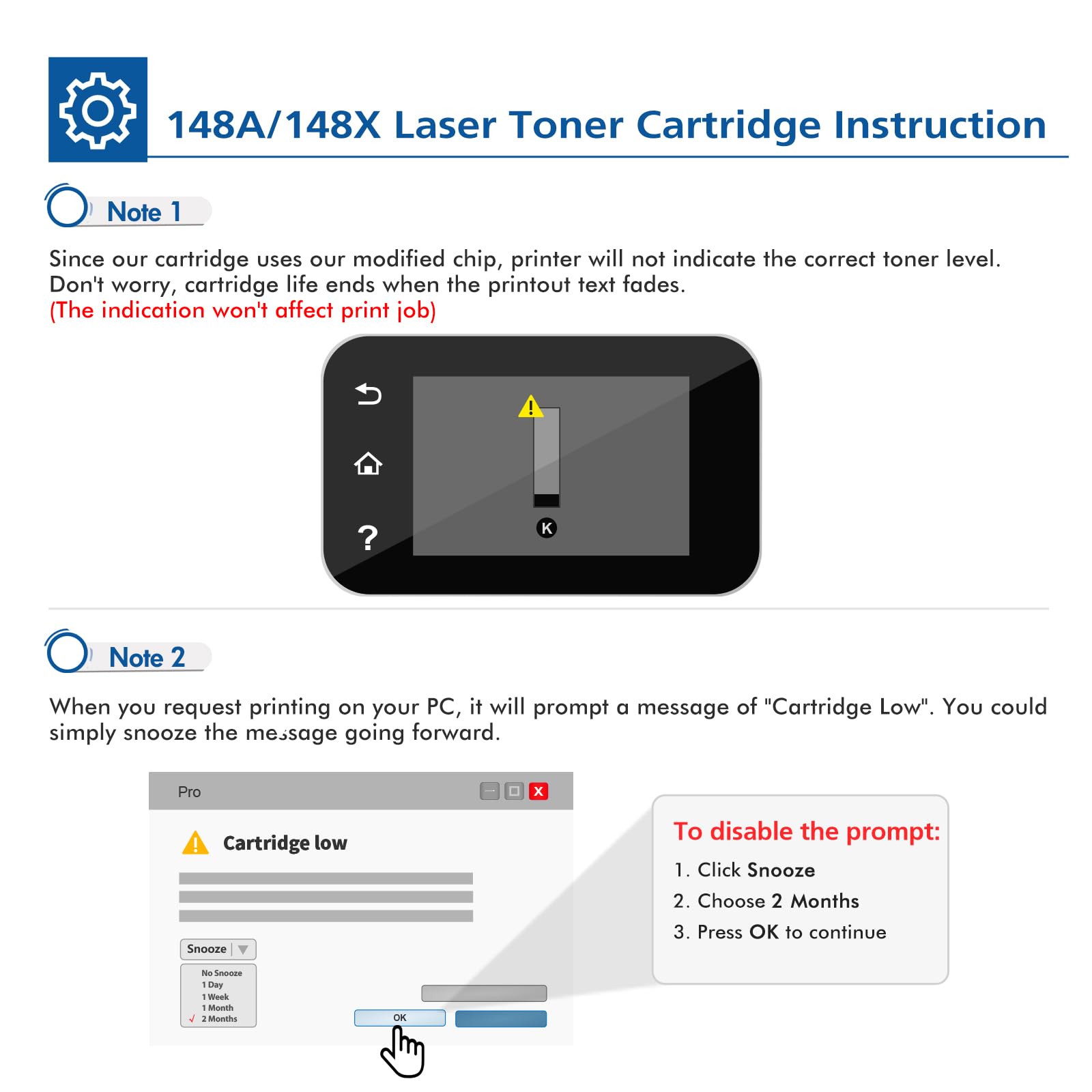 High Yield 148A Black Toner Cartridge 2-Pack (with Chip) - Compatible Replacement for HP 148A/148X/W1480A/W1480X - Works with HP LaserJet Pro 4001dw/4001dn/4001n/MFP 4101fdw/4101fdn Printers - Ideal for Office Printing & High Volume Documents